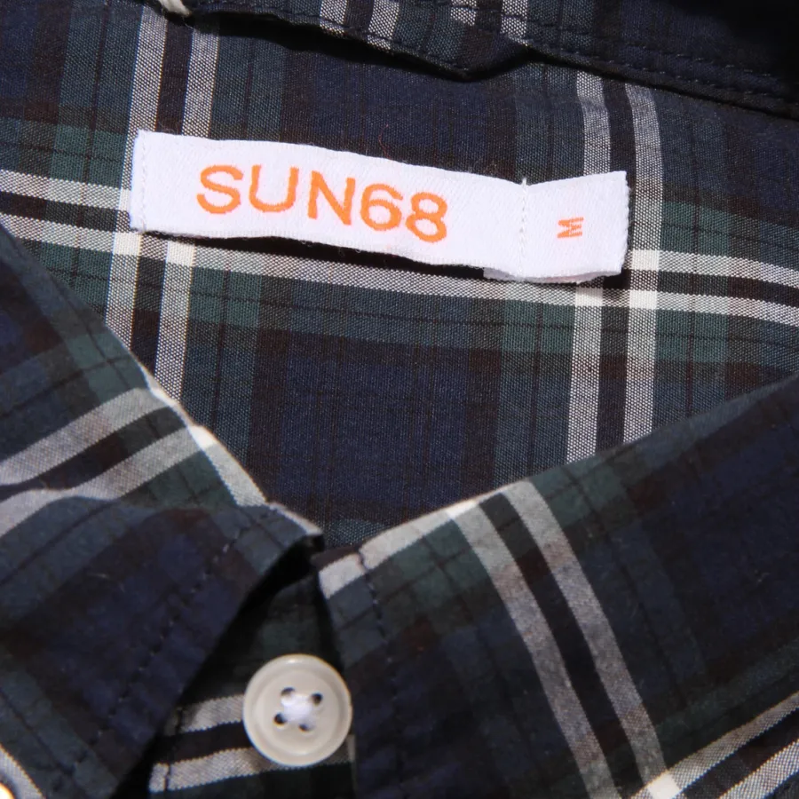 7202W camicia uomo SUN 68 blue/green/white cotton shirt men