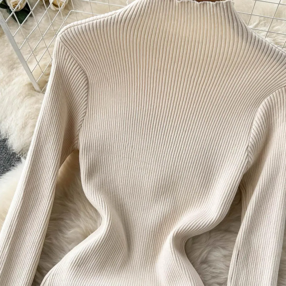 Abiti invernali Abiti in maglia vintage a rete Abiti rossi in maglia rossi Maniche autunnali