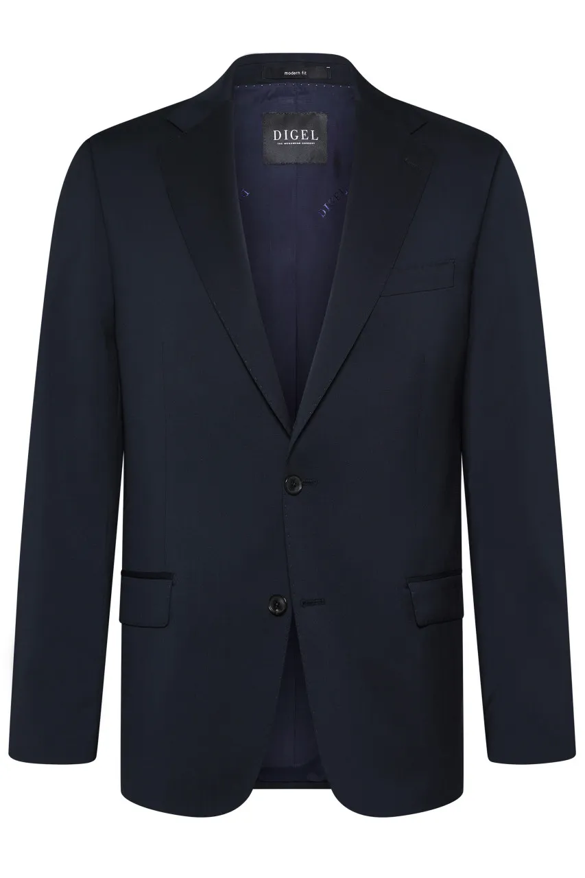 Abito blu digel drop quattro corto in lana cerruti super 110's