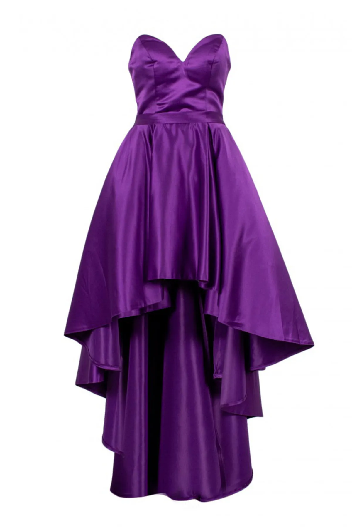 Abito donna lungo in raso lucido con gonna larga scollo quadrato strascico top scollo a cuore