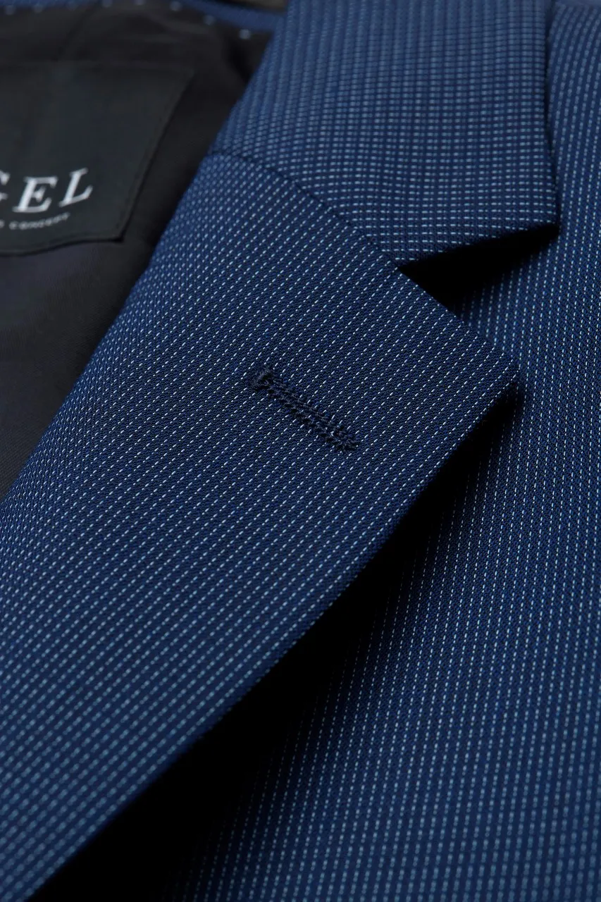 Abito in lana stretch digel blu micro disegno drop sei modern fit