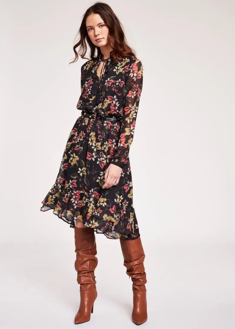 Abito midi con balze