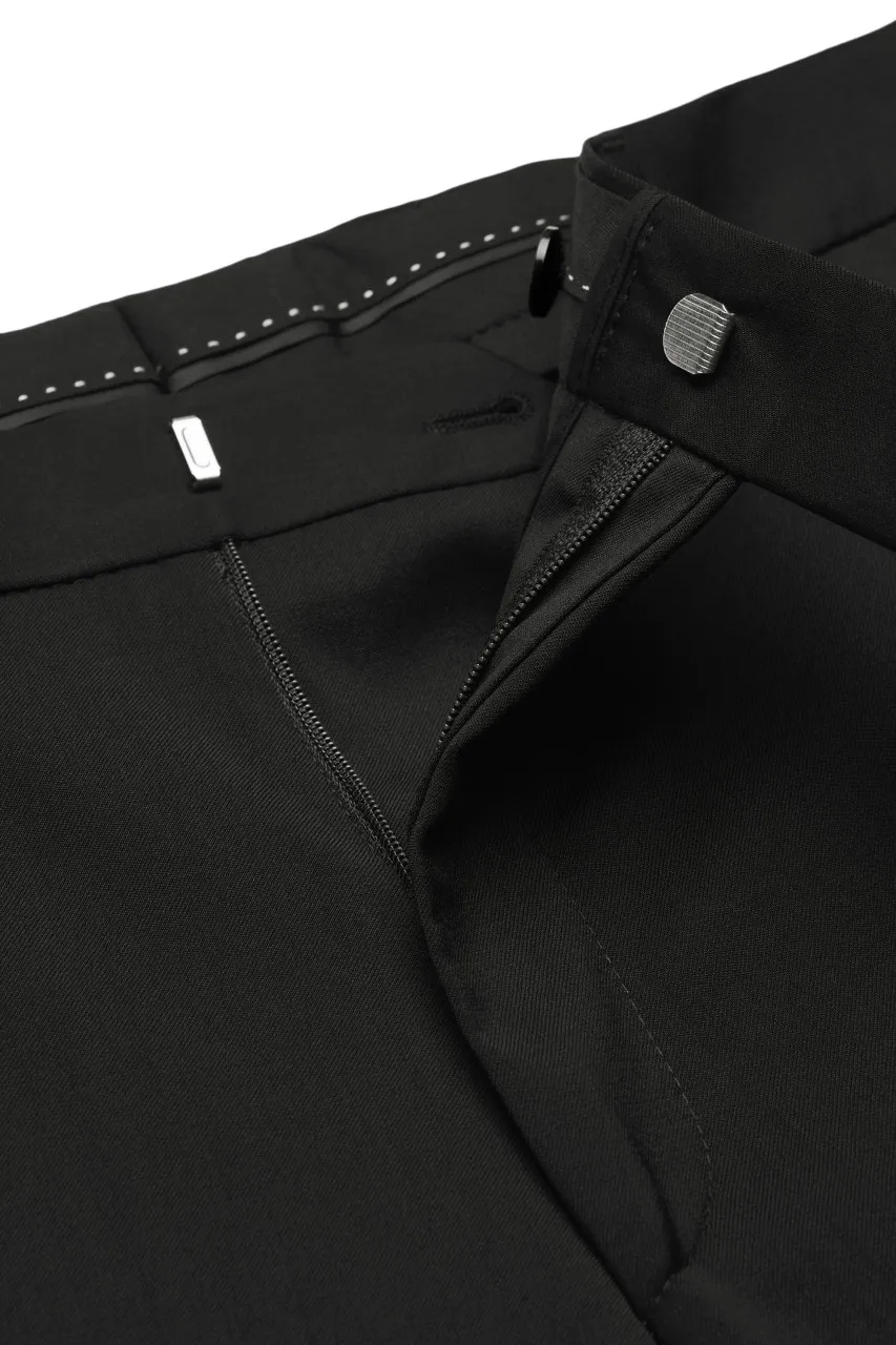 Abito nero digel drop quattro corto in lana cerruti super 110's