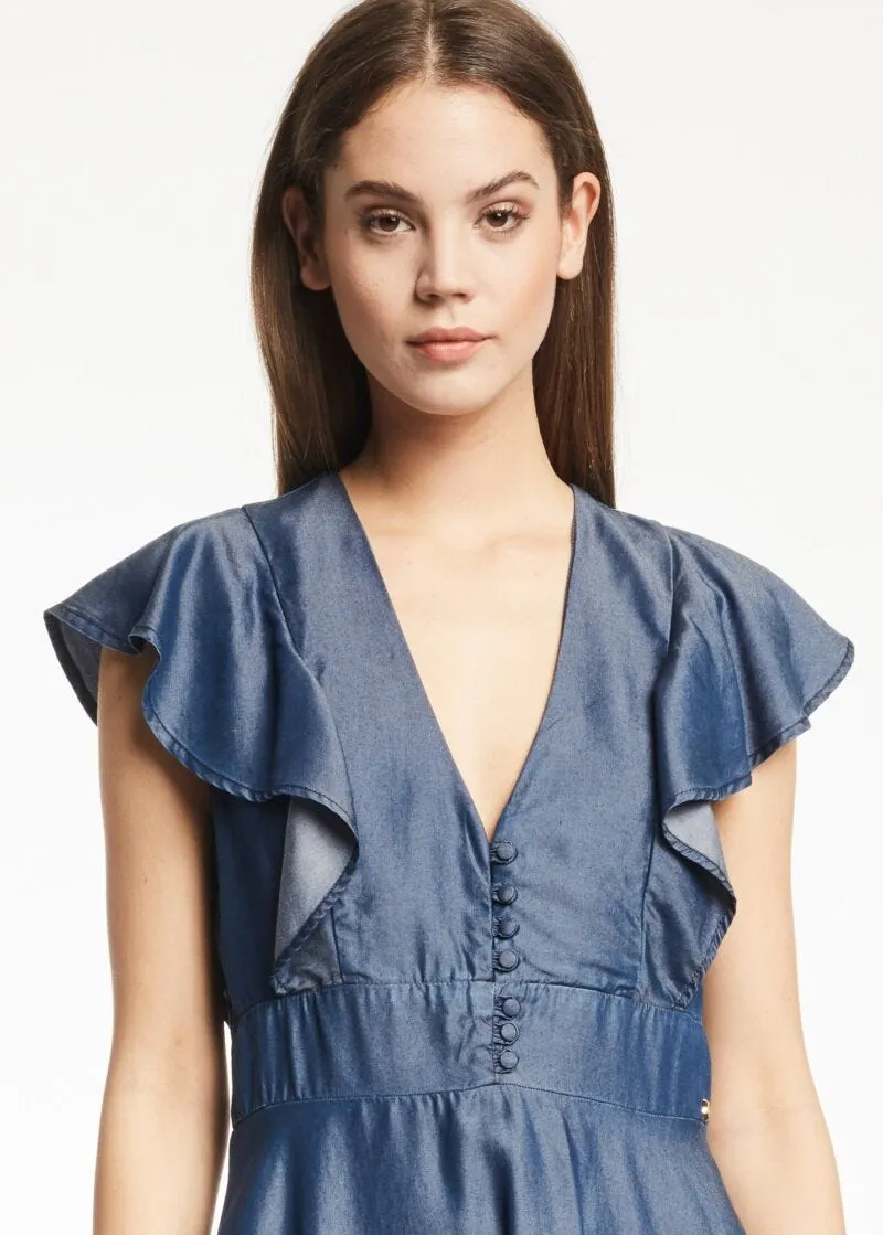 Abito stile impero in denim