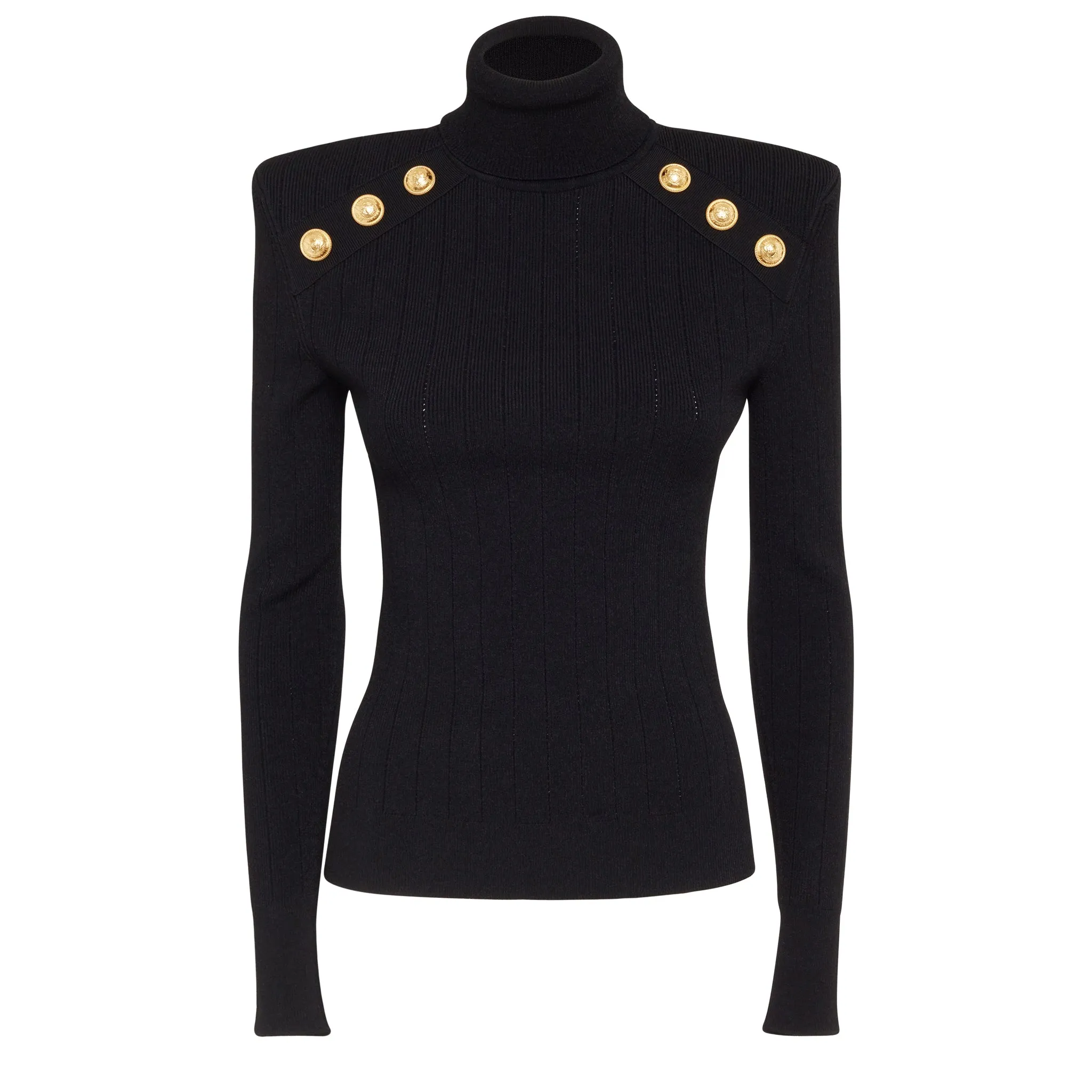BALMAIN  Maglione in tessuto nero