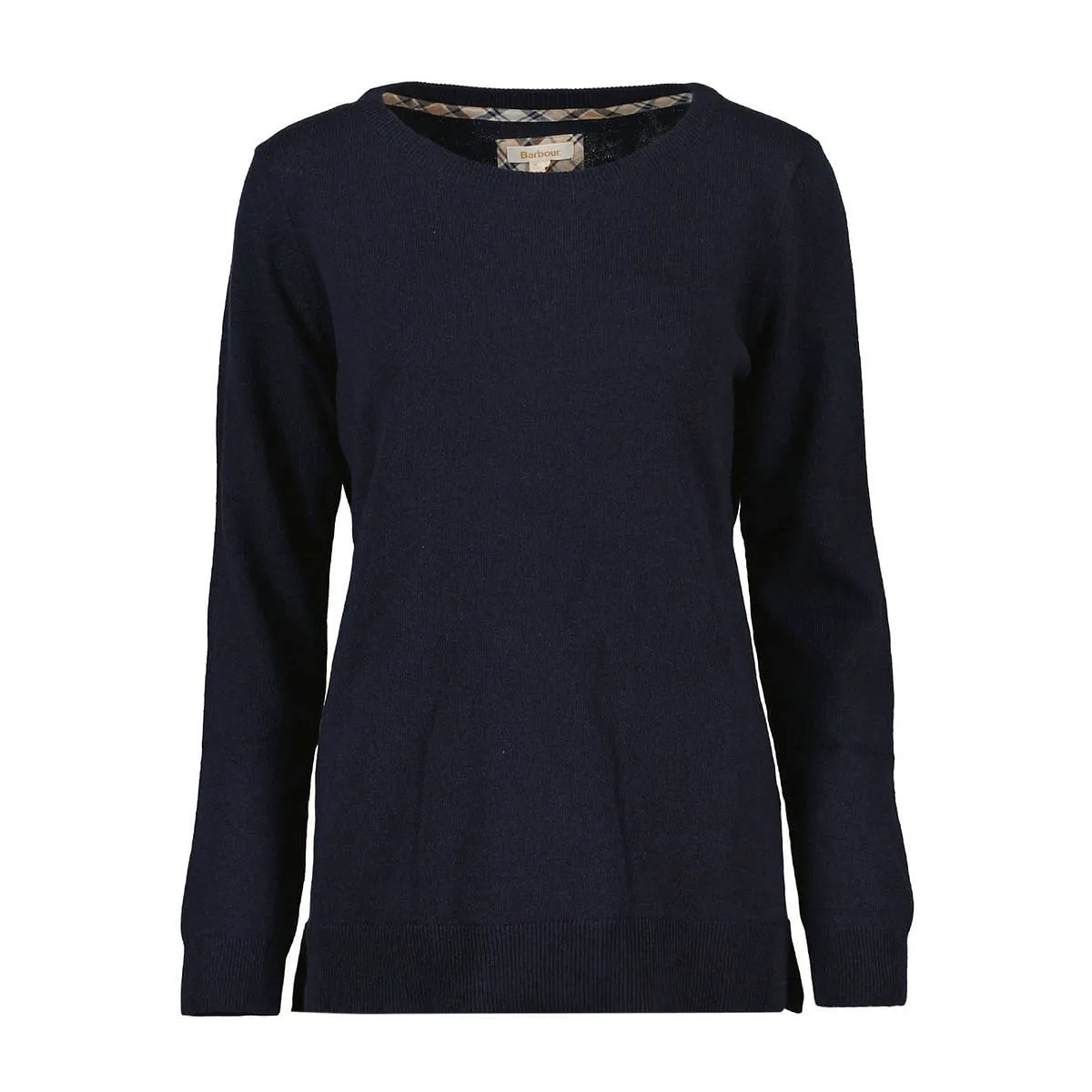      BARBOUR MAGLIONE GIROCOLLO IN LANA TOPPA CHECK DONNA  