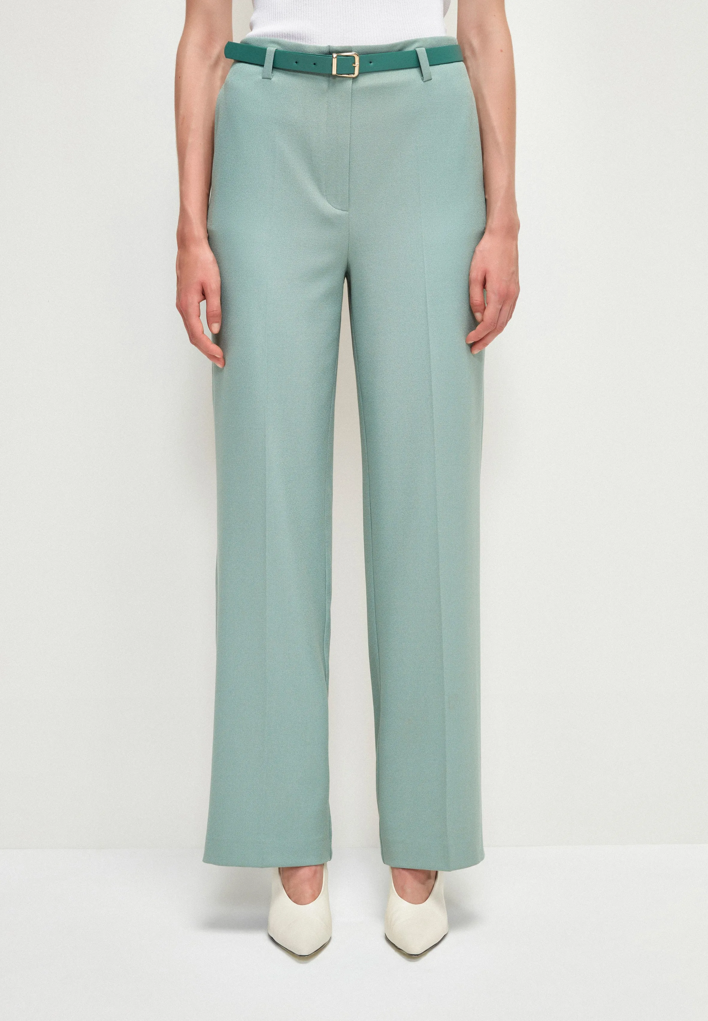 BELTED WIDE LEG - Pantaloni