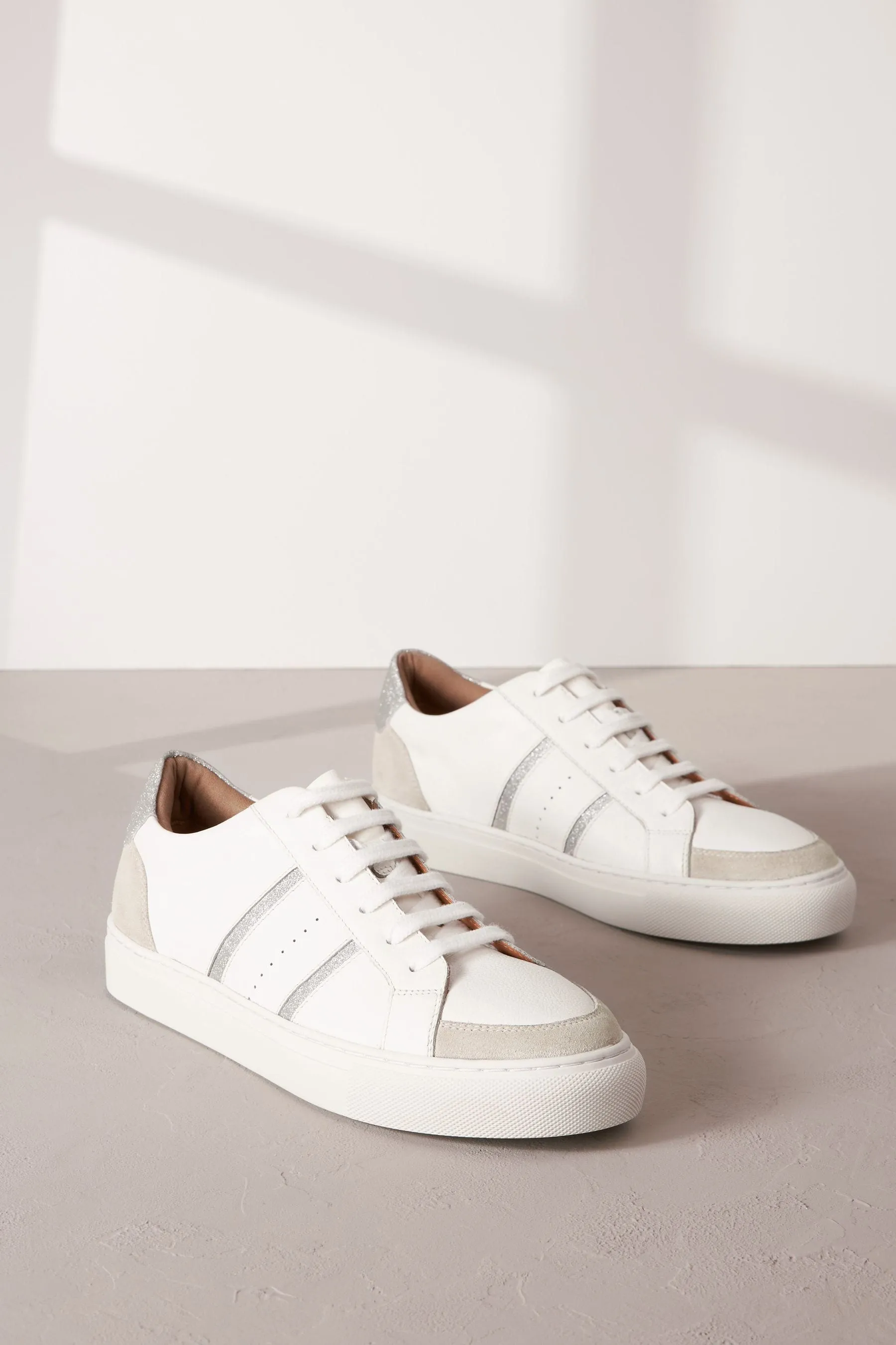 Bianco  - Signature - Scarpe da ginnastica stringate in pelle