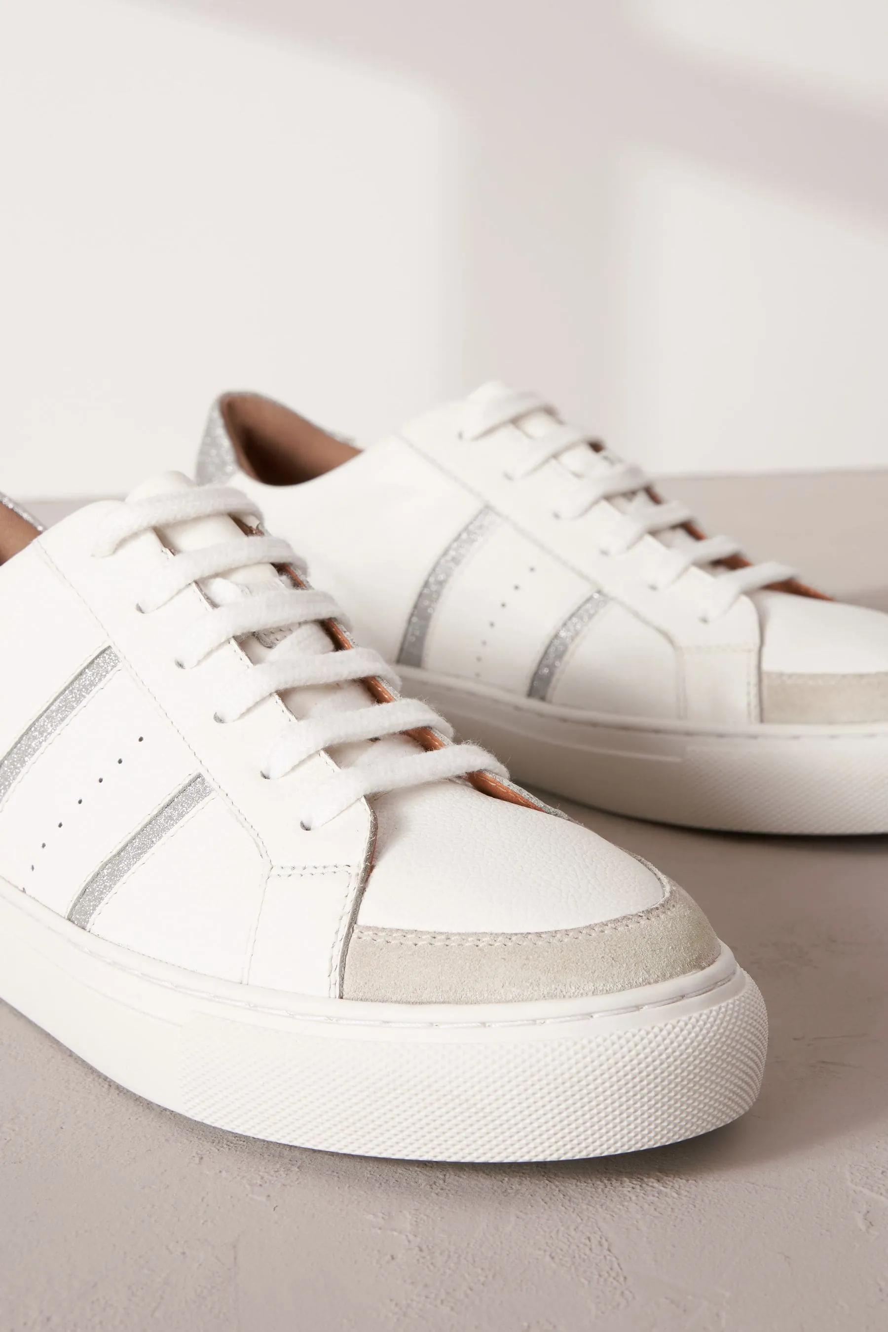 Bianco  - Signature - Scarpe da ginnastica stringate in pelle