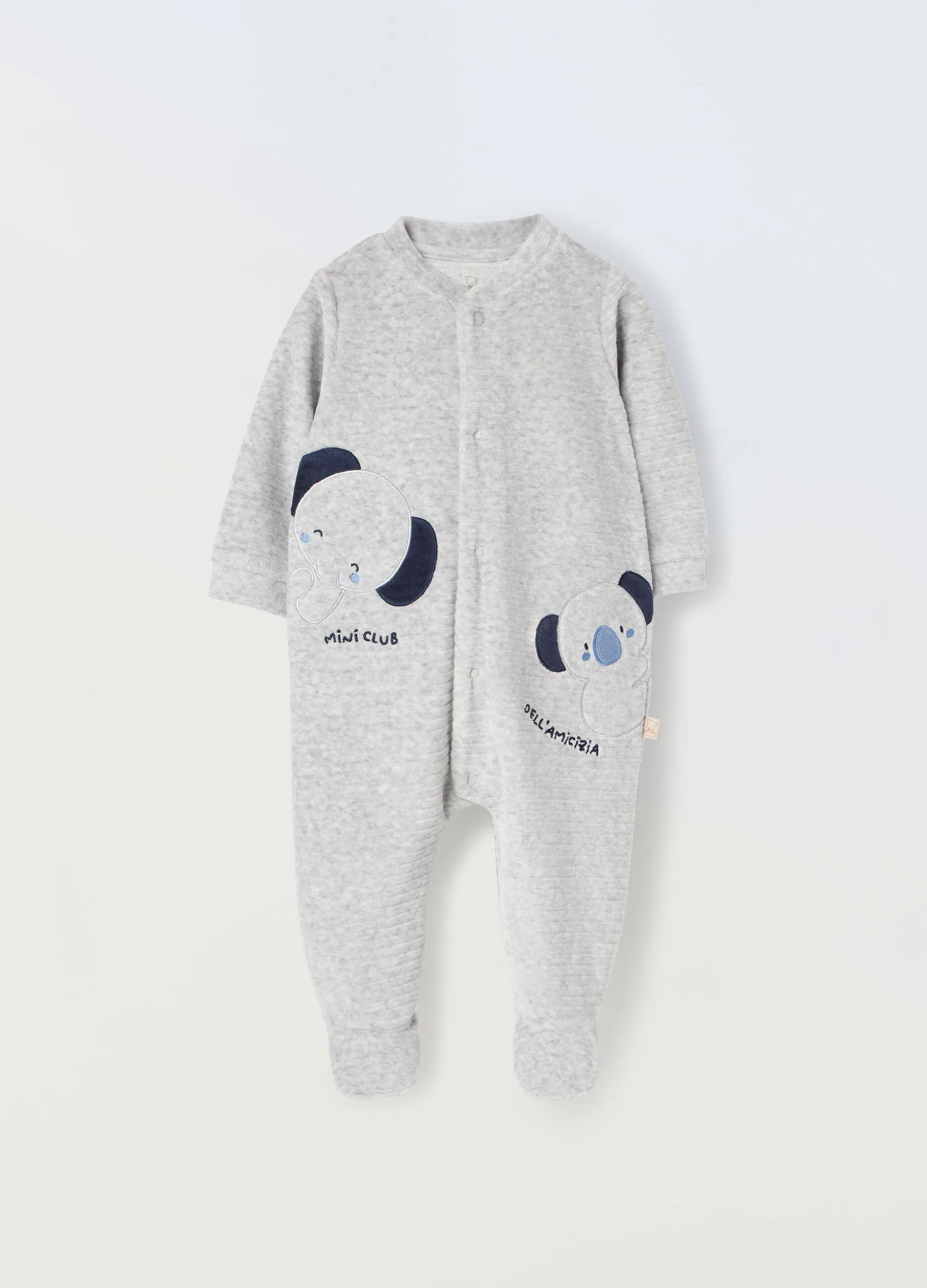 BLUKIDS  Tutina velours in misto cotone neonato