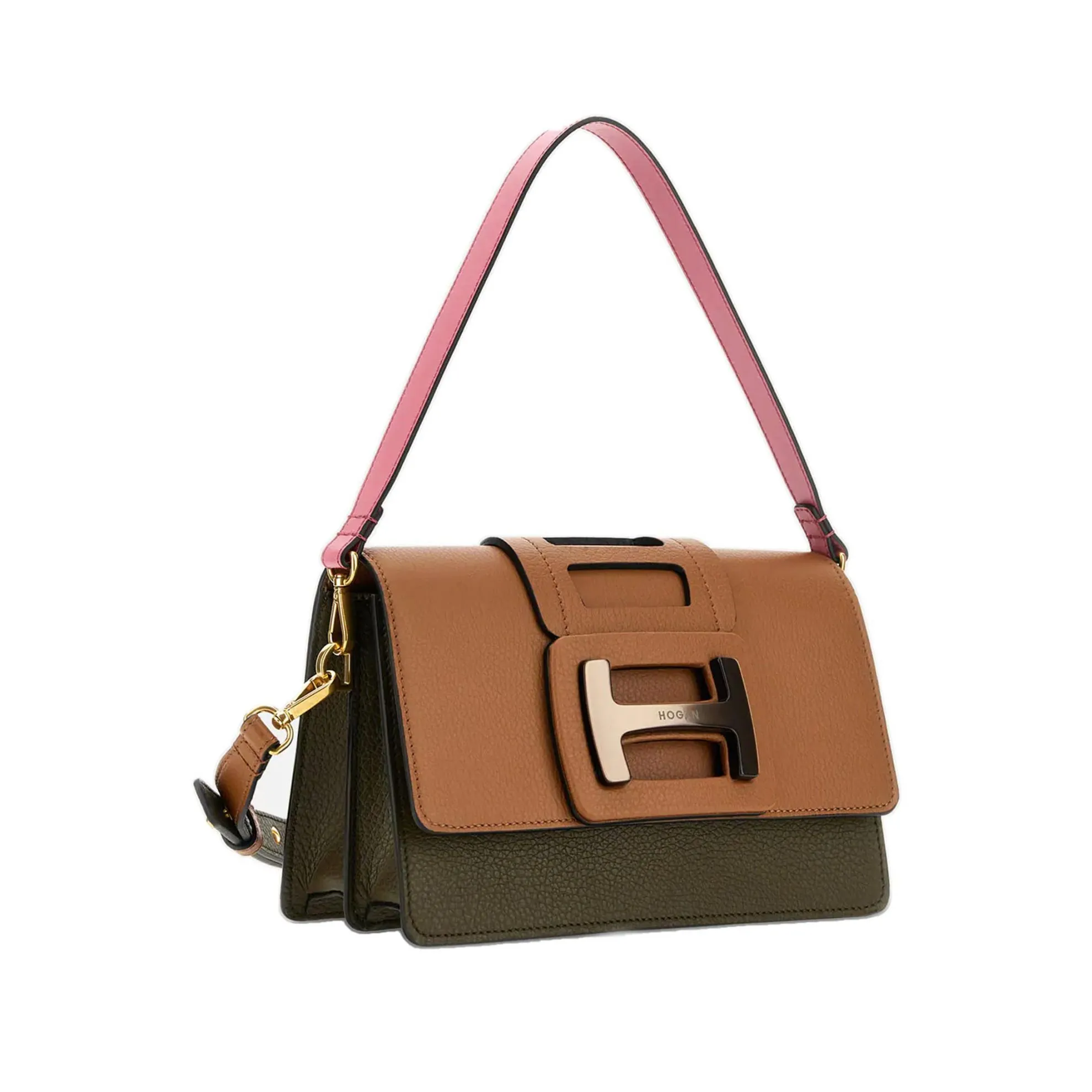 Borsa a tracolla in pelle martellata