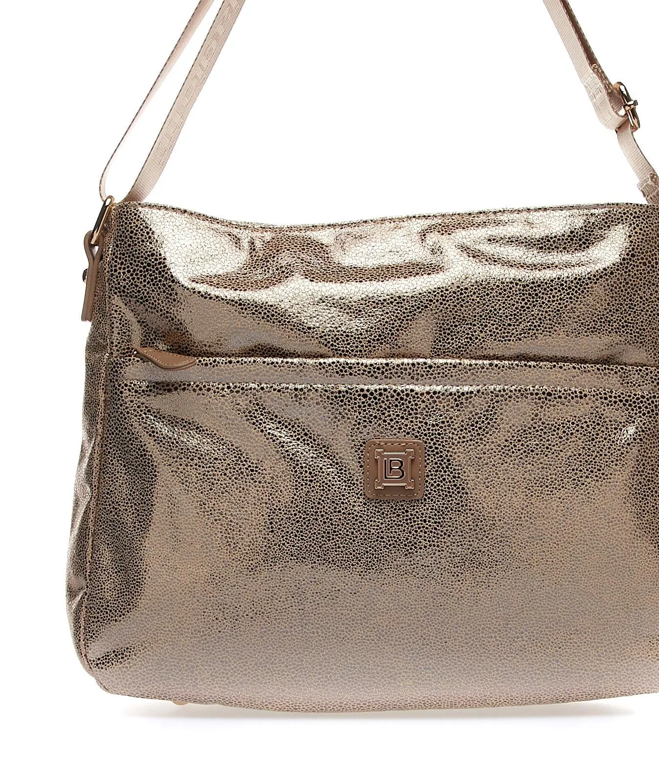 Borsa a tracolla oro con zip