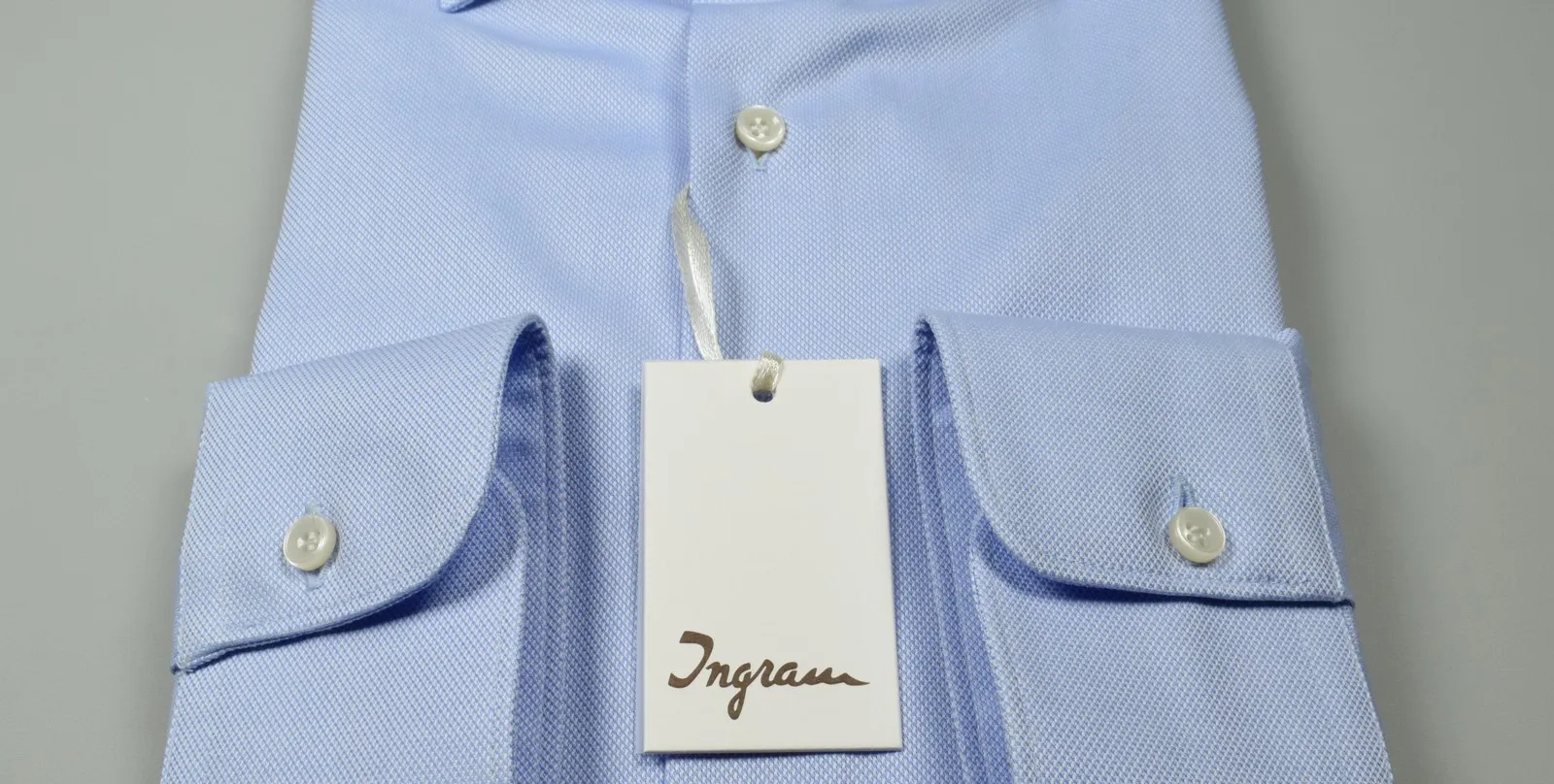 Camicia celeste chiaro slim fit ingram cotone oxford