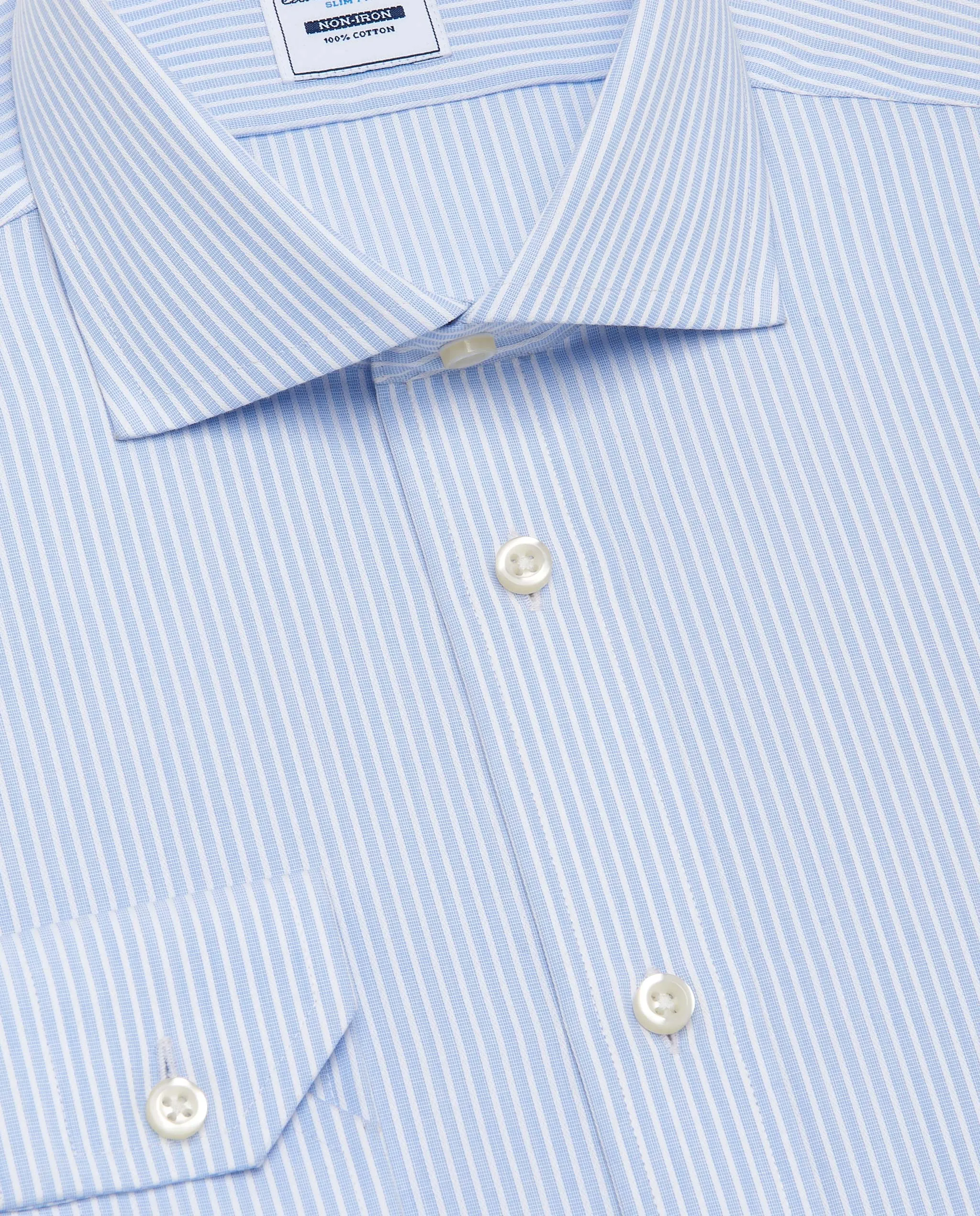 Camicia fancy non iron rigata azzurra francese francese    