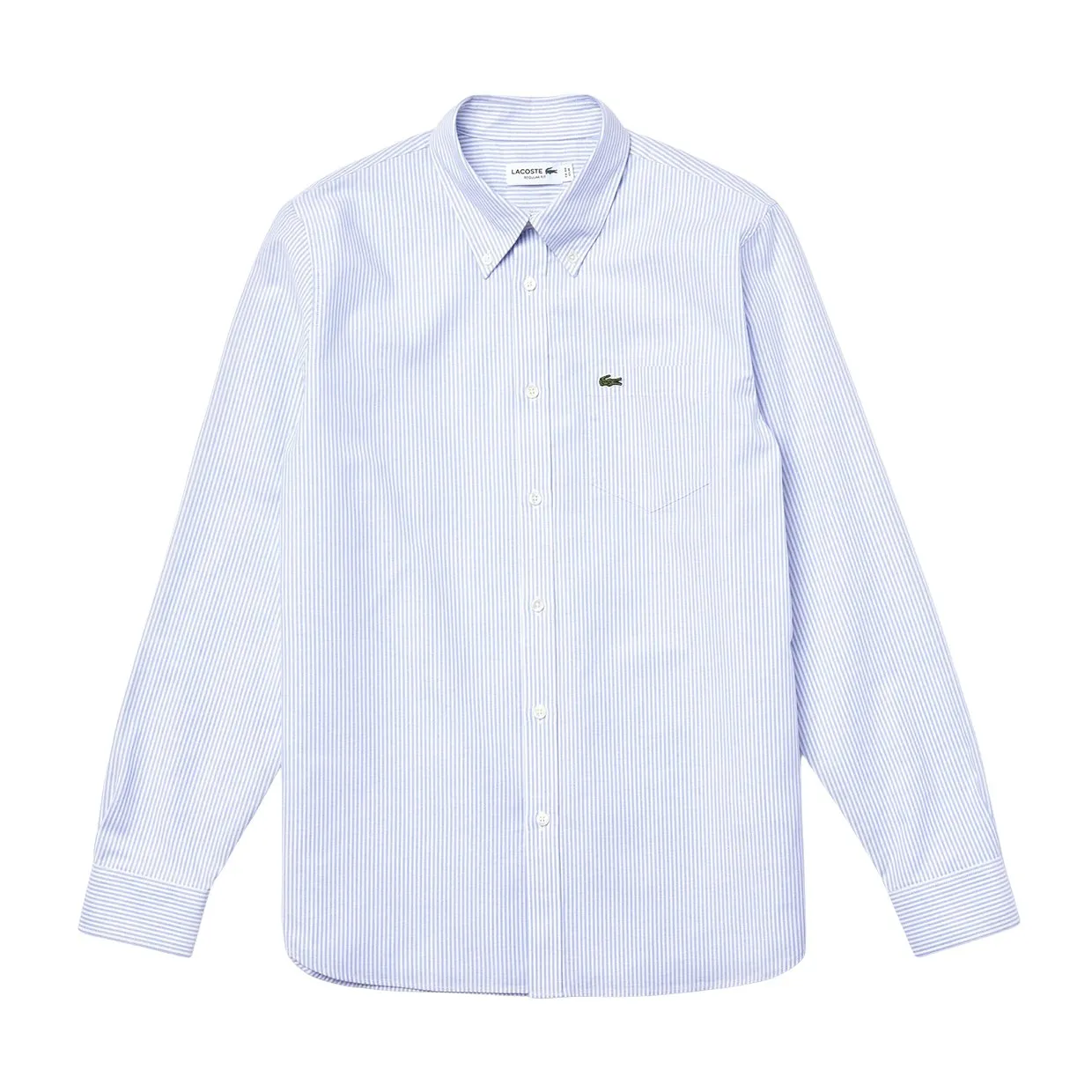 Camicia Lacoste Oxford A Righe Bianco / Blu / Azzurro
