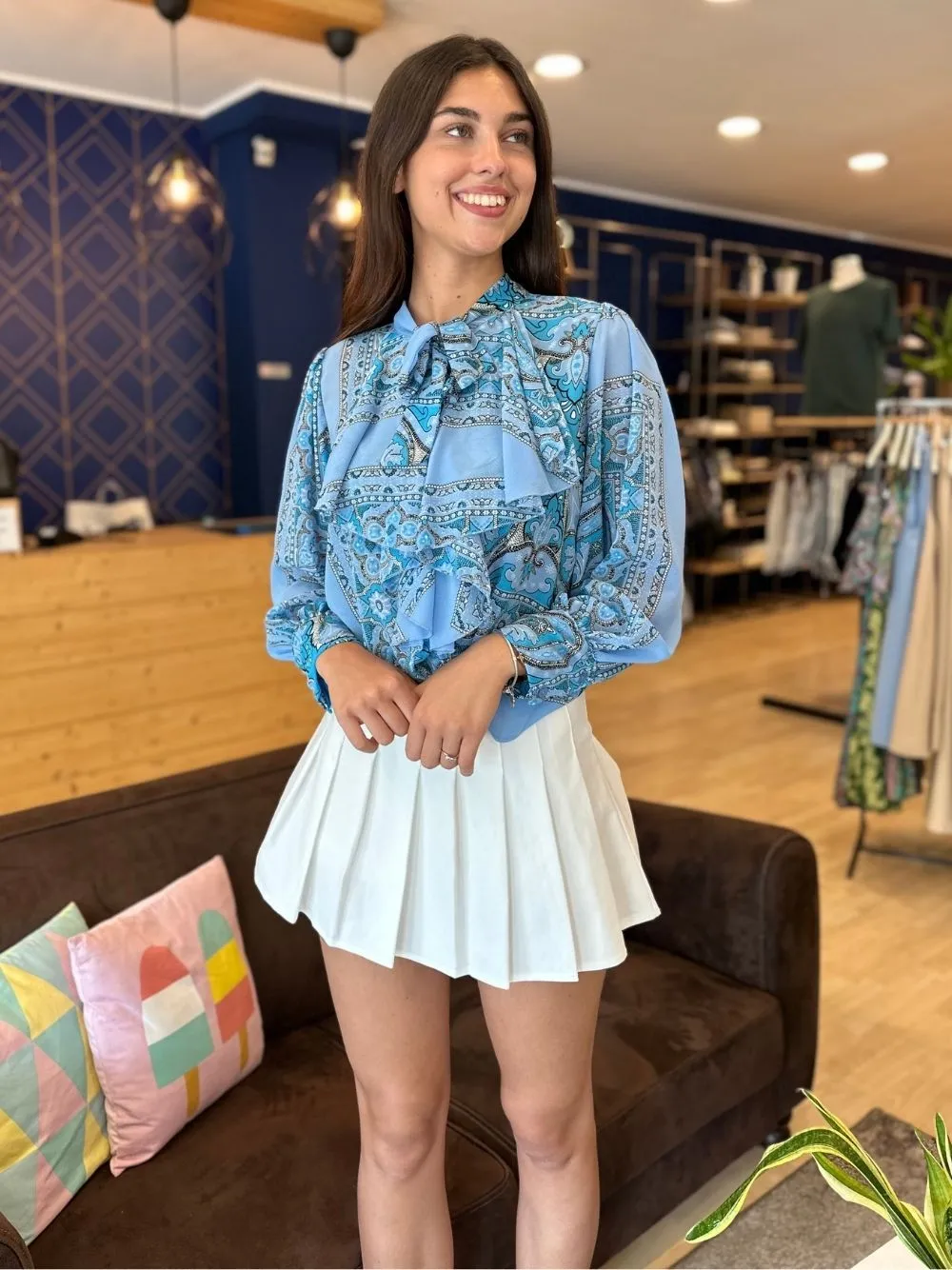 Camicia manica lunga damascata