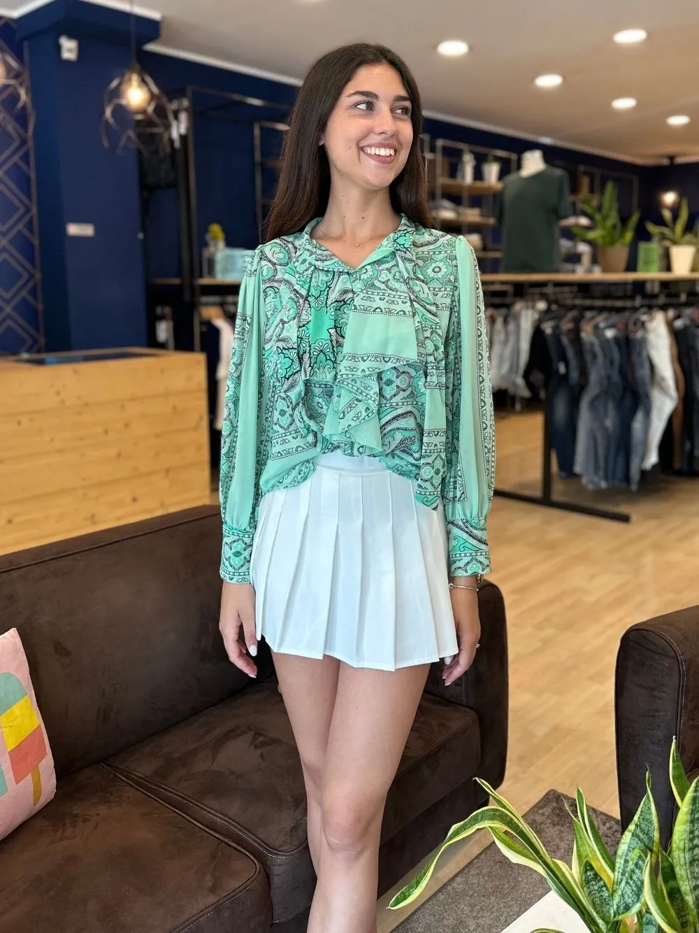 Camicia manica lunga damascata
