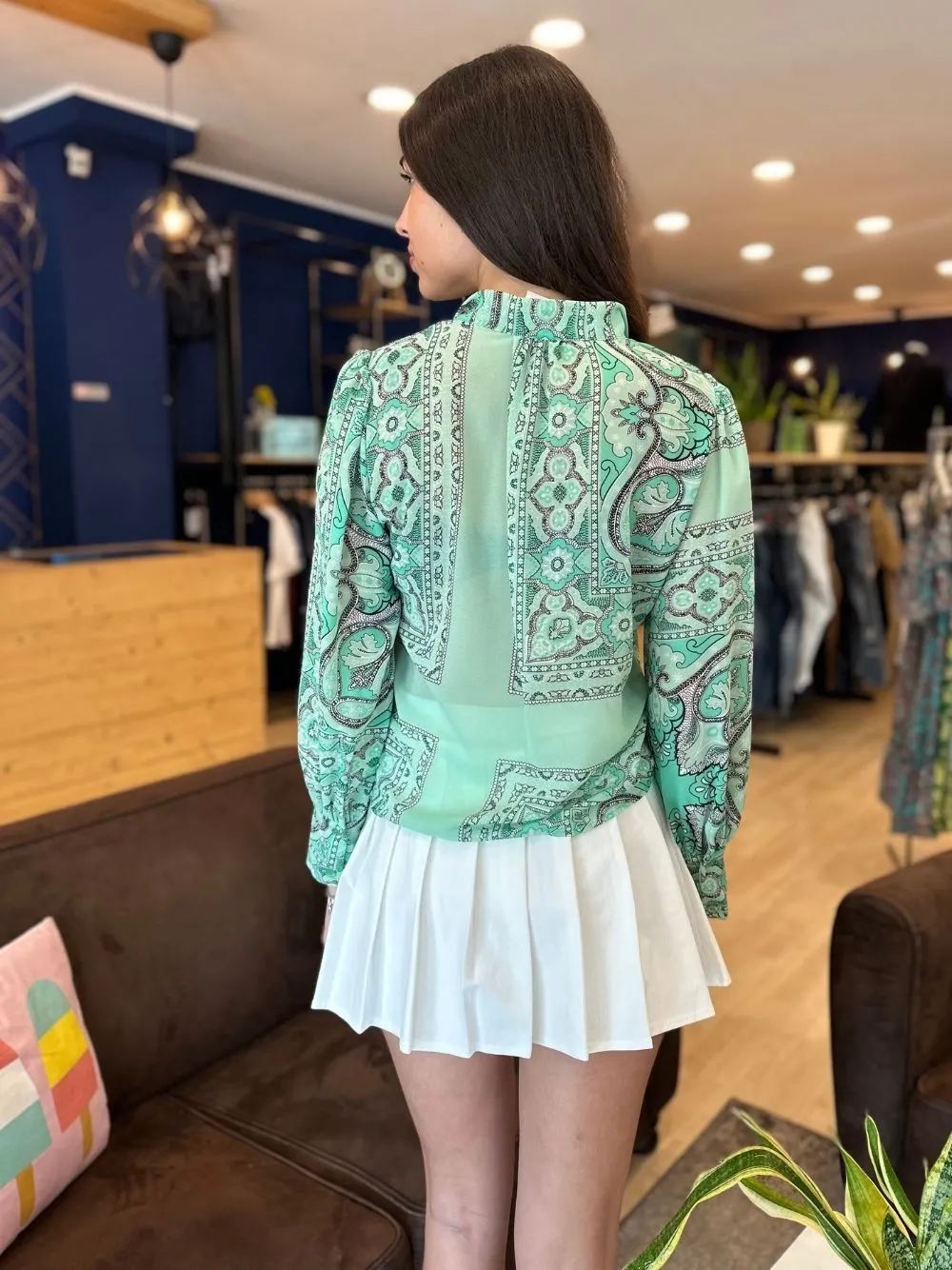 Camicia manica lunga damascata