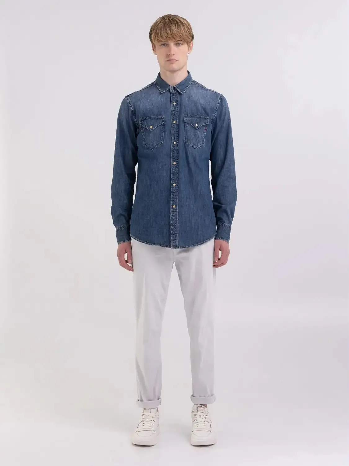 Camicia manica lunga Replay  Blu