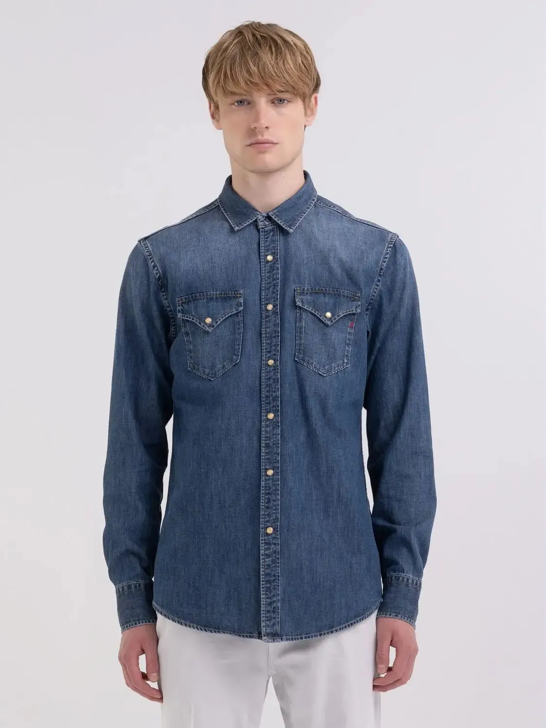 Camicia manica lunga Replay  Blu
