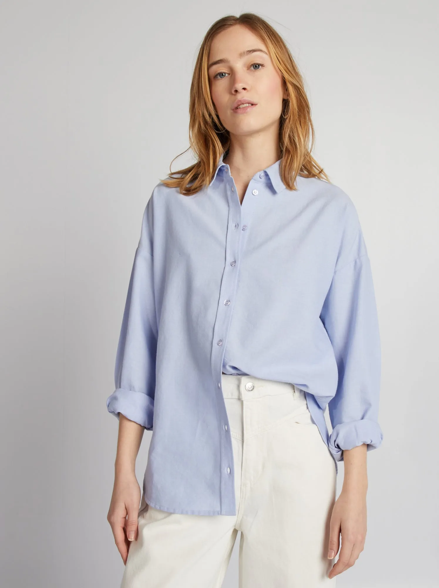 Camicia oxford taglio largo - BLU