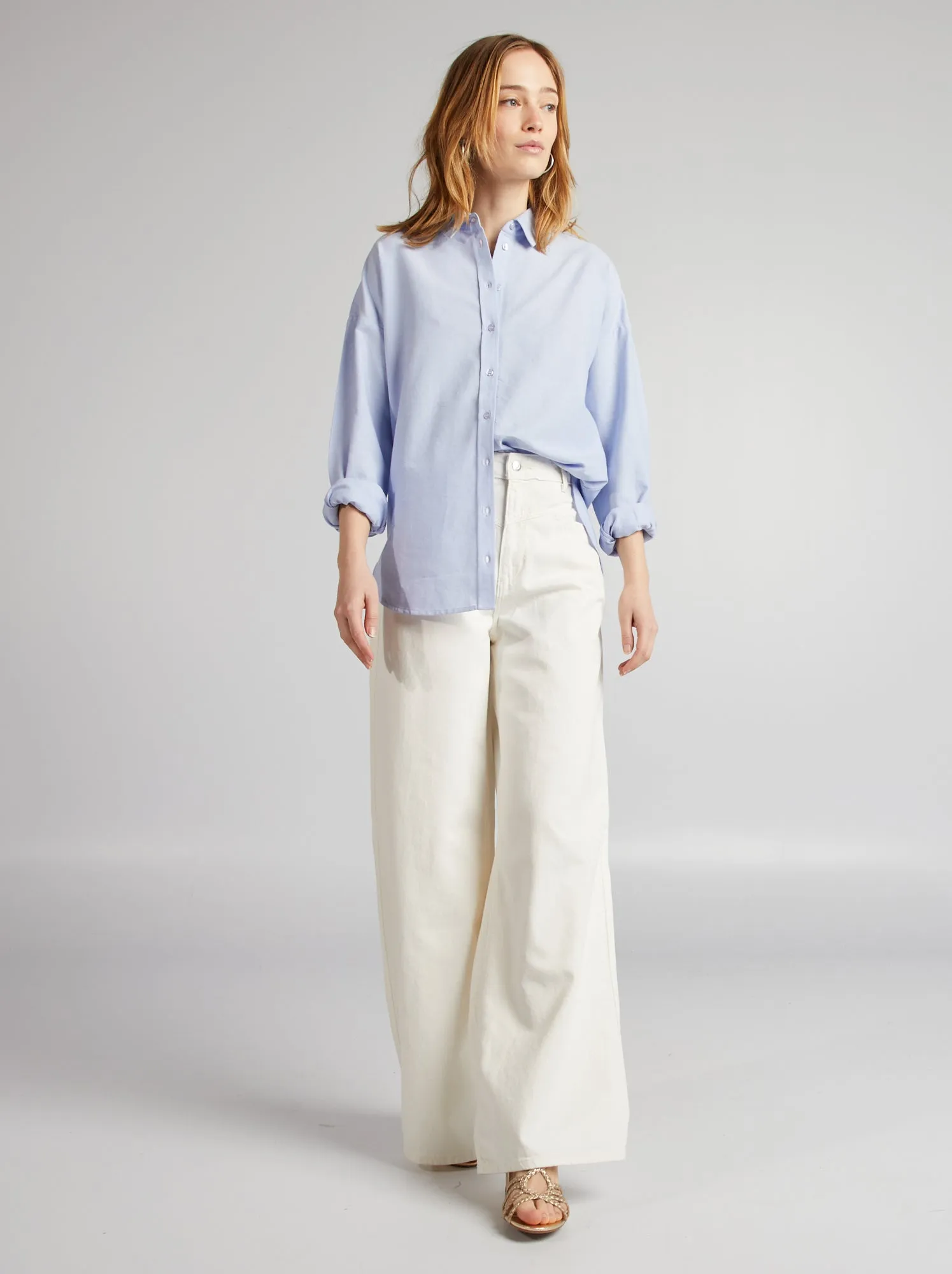 Camicia oxford taglio largo - BLU