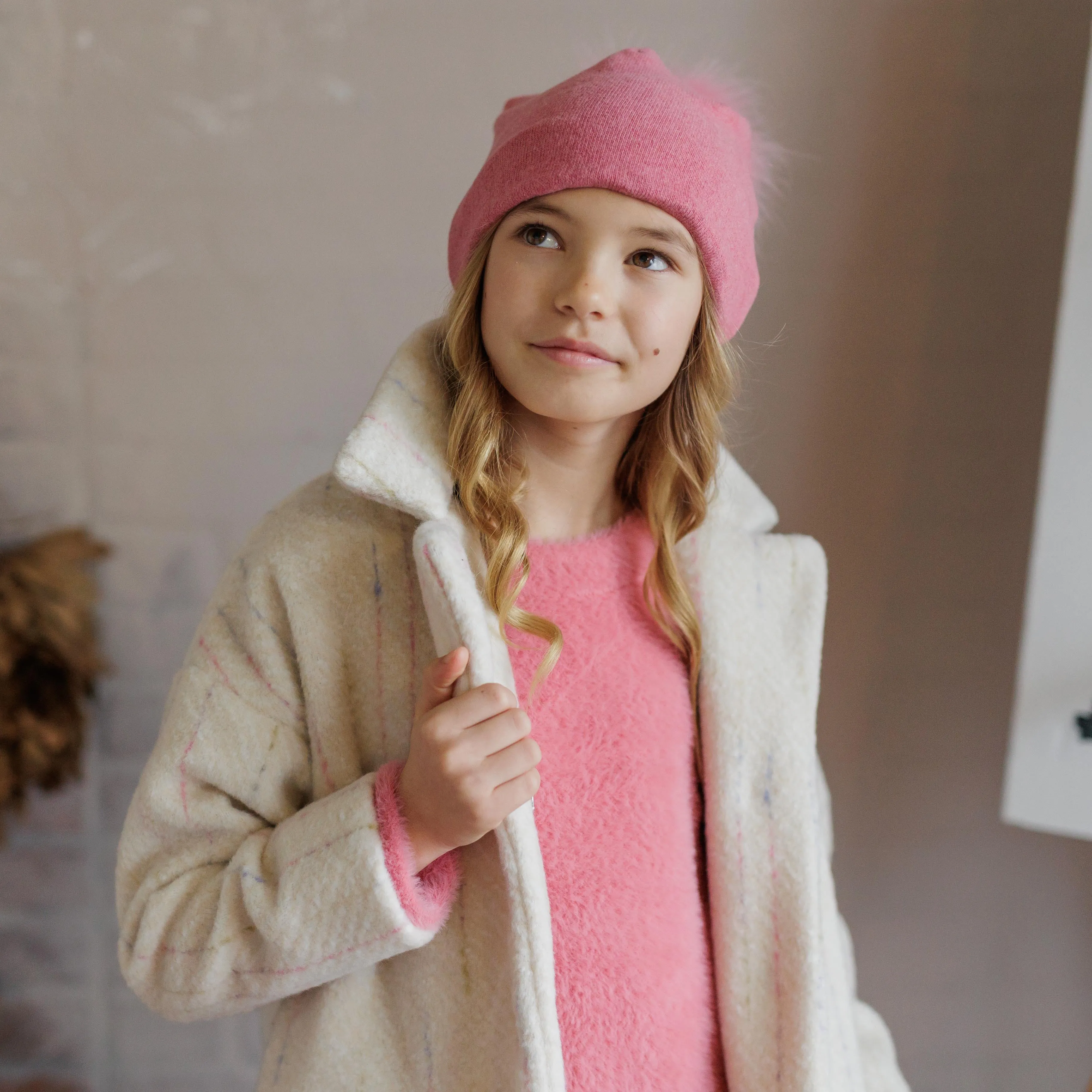 CAPPELLO IN CALDO COTONE MAXI POMPON