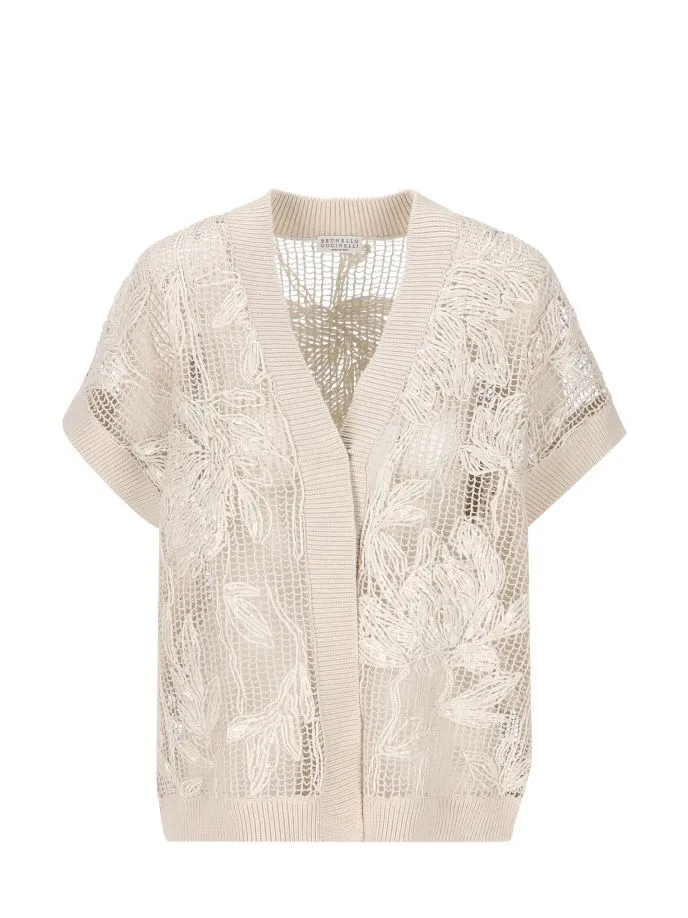 Cardigan con ricamo
