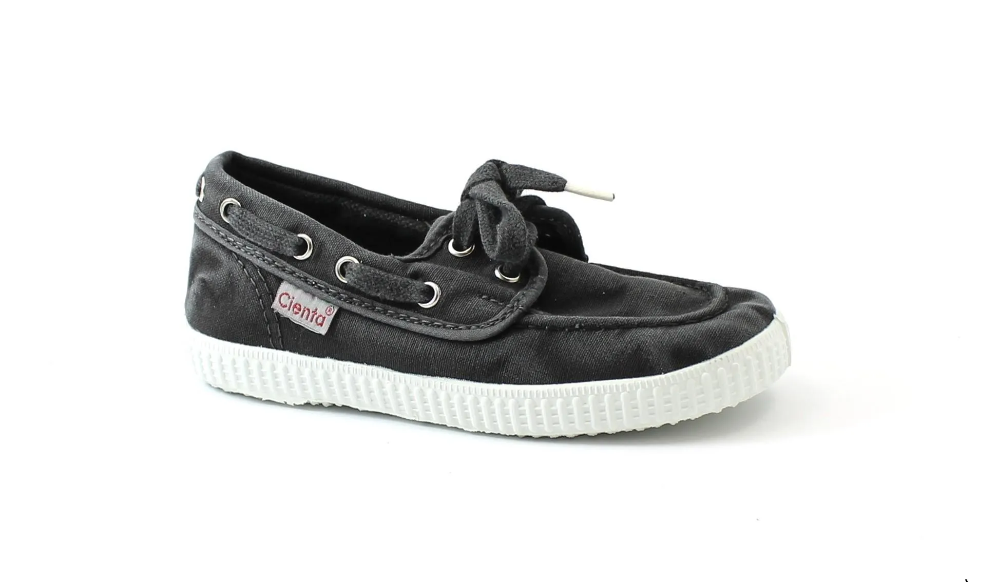 CIENTA 72777 nero scarpe bambino mocassino barca laccio tessuto