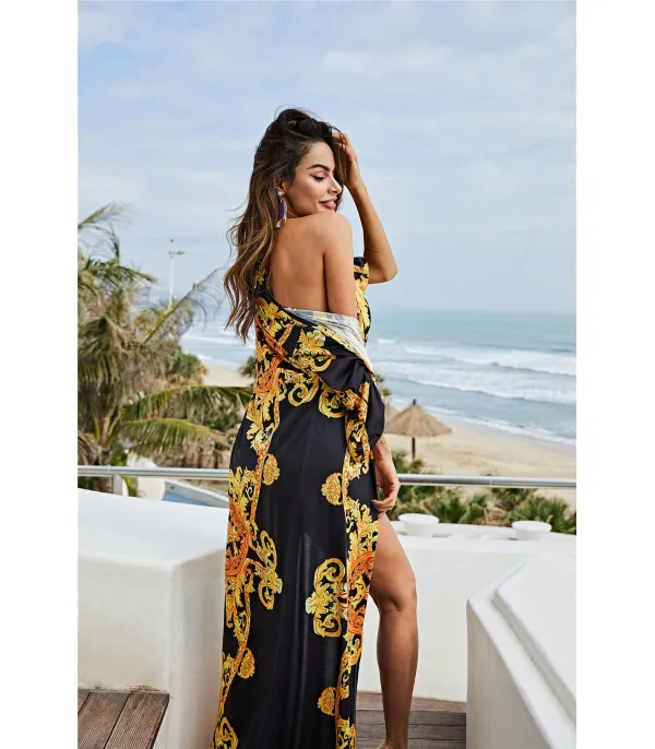 Completo monokini + kimono barocco