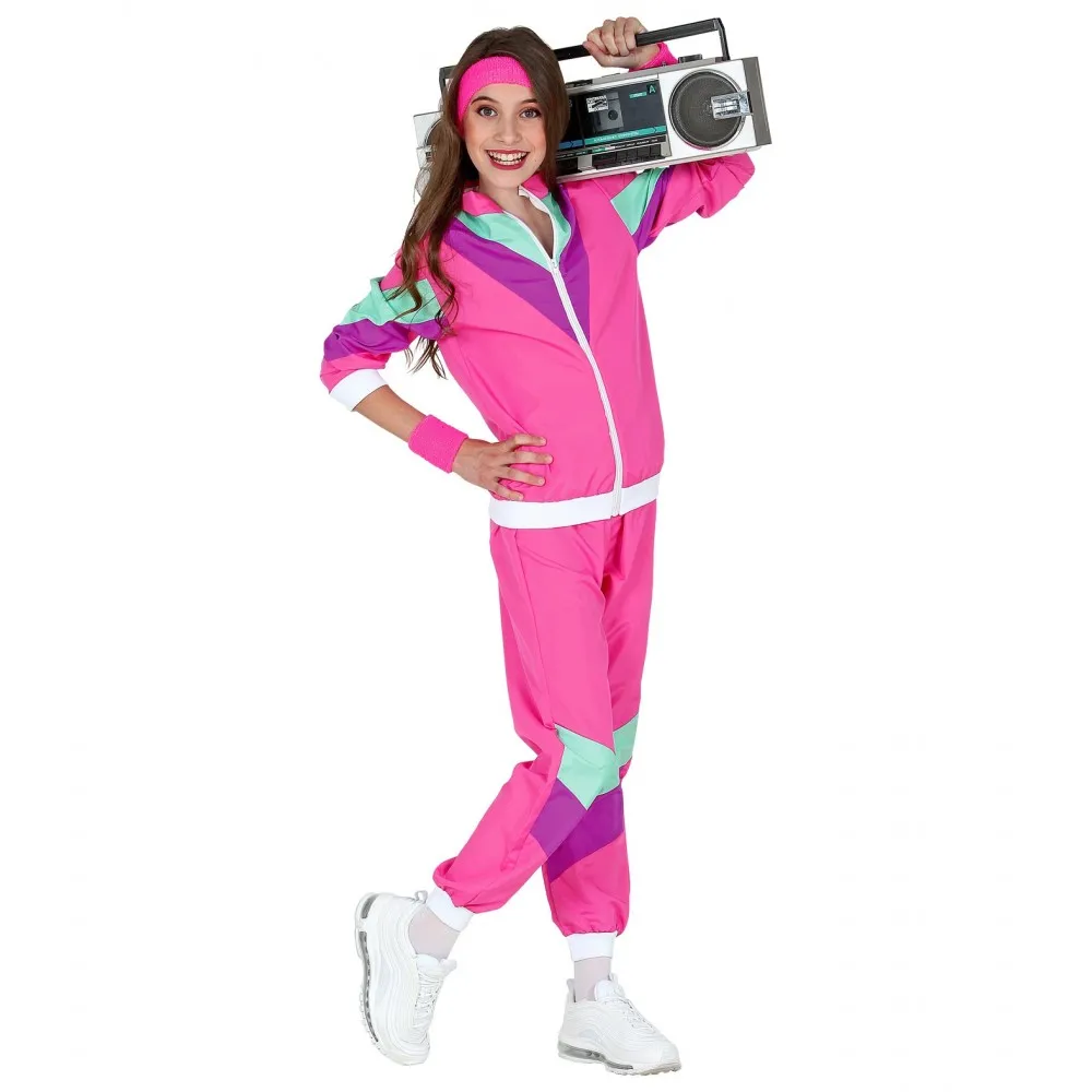 Costume Tuta Anni 80 Bambino Unisex per Feste a Tema, Taglia 8-10 anni, 140 cm