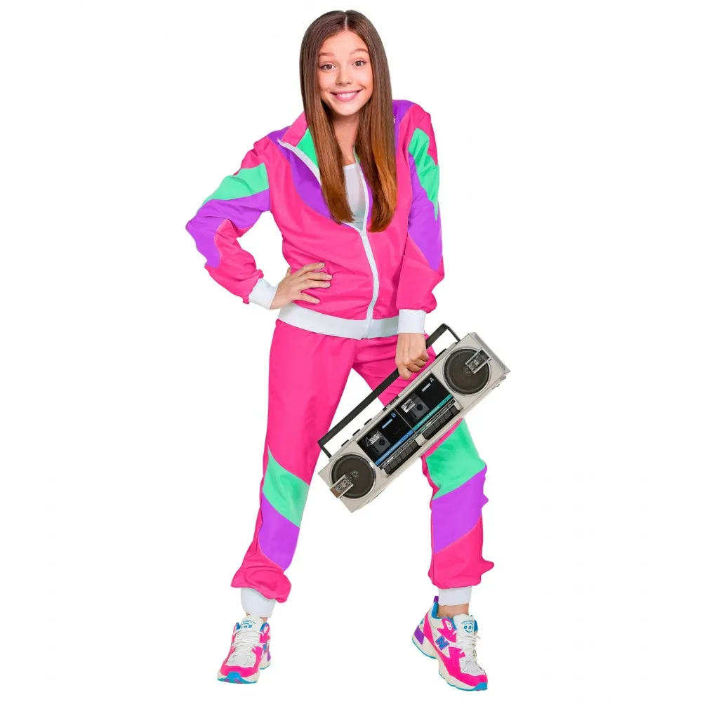 Costume Tuta Anni 80 Bambino Unisex per Feste a Tema, Taglia 8-10 anni, 140 cm