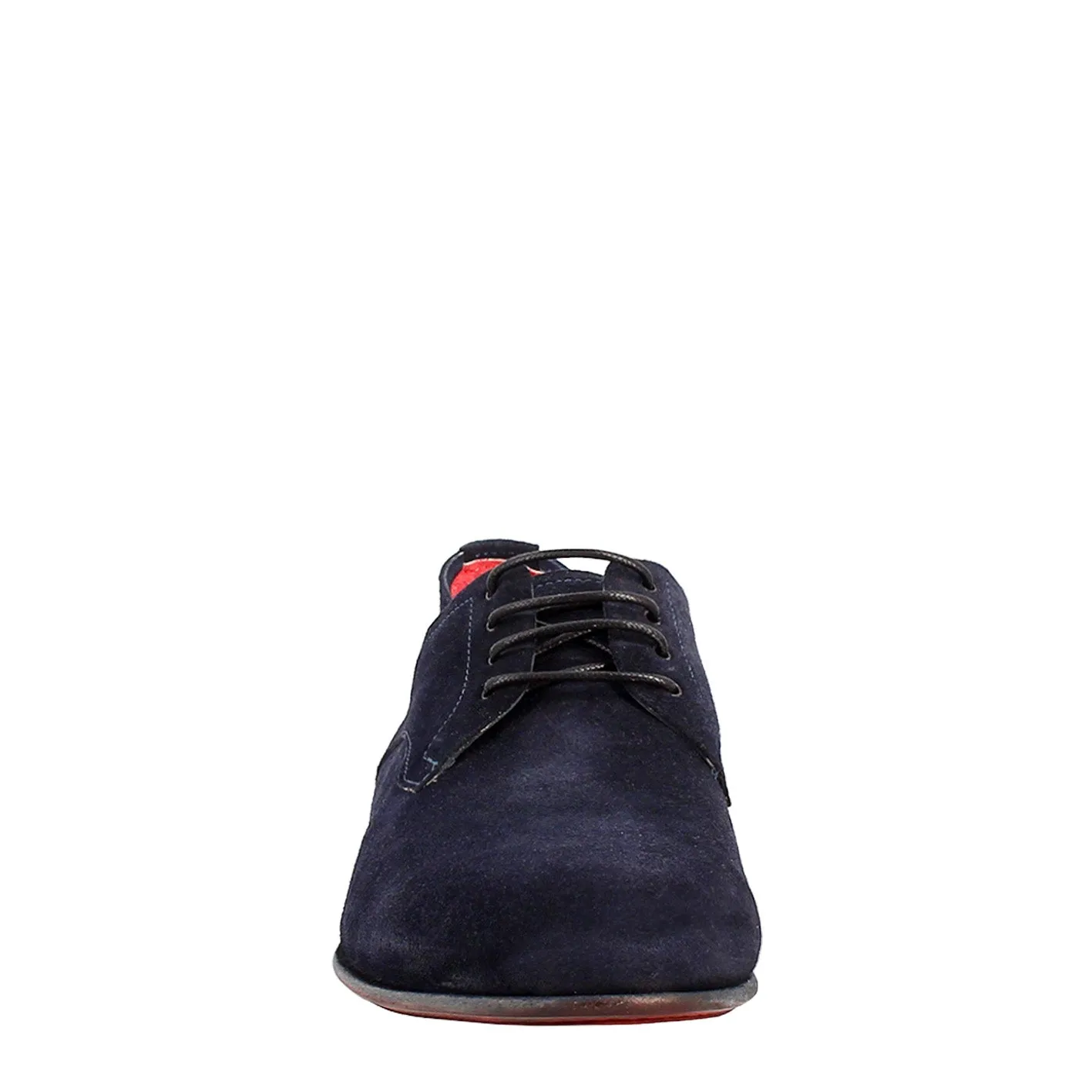 Derby blu elegante da uomo in pelle scamosciata