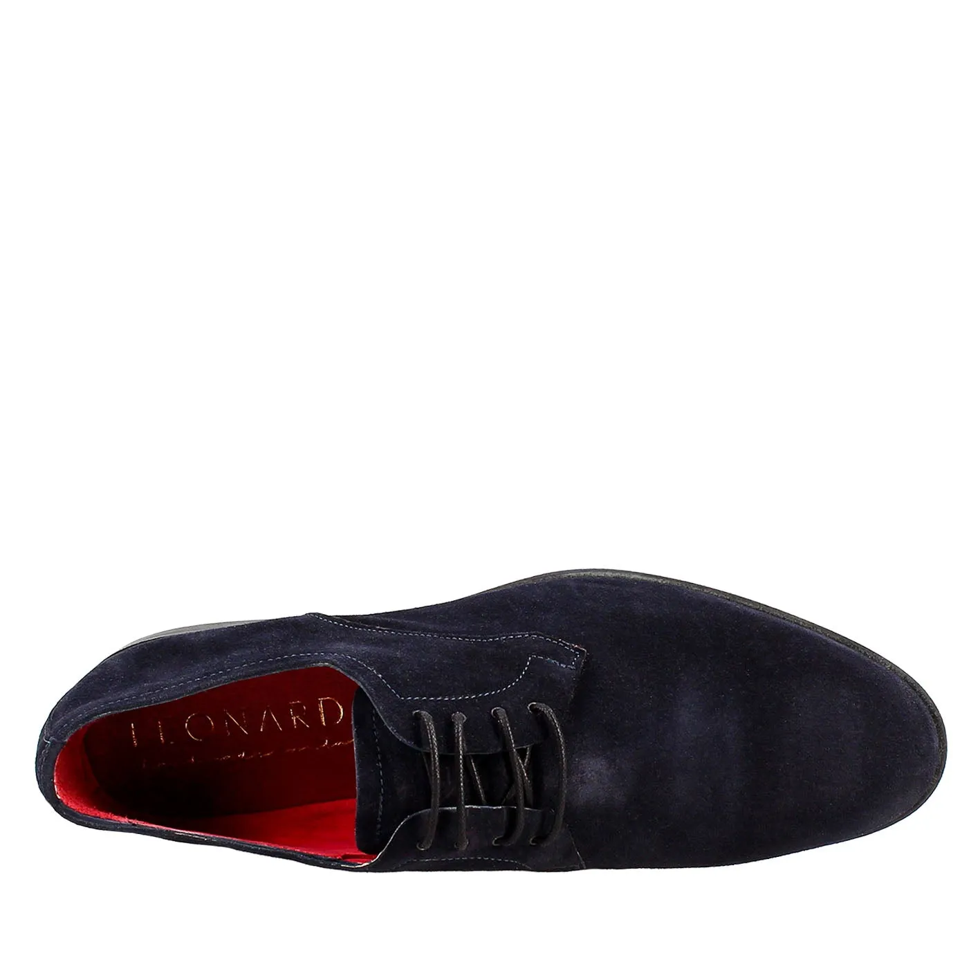 Derby blu elegante da uomo in pelle scamosciata
