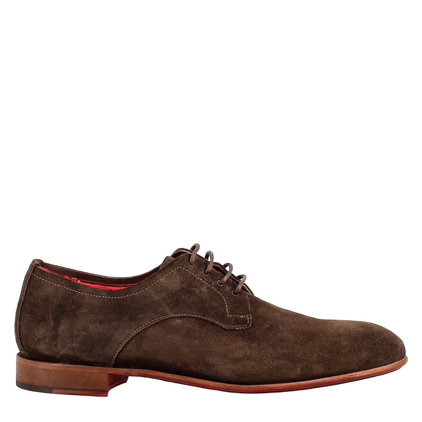 Derby marrone marrone elegante da uomo in pelle scamosciata