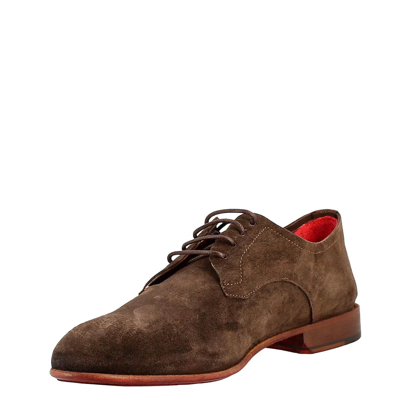Derby marrone marrone elegante da uomo in pelle scamosciata