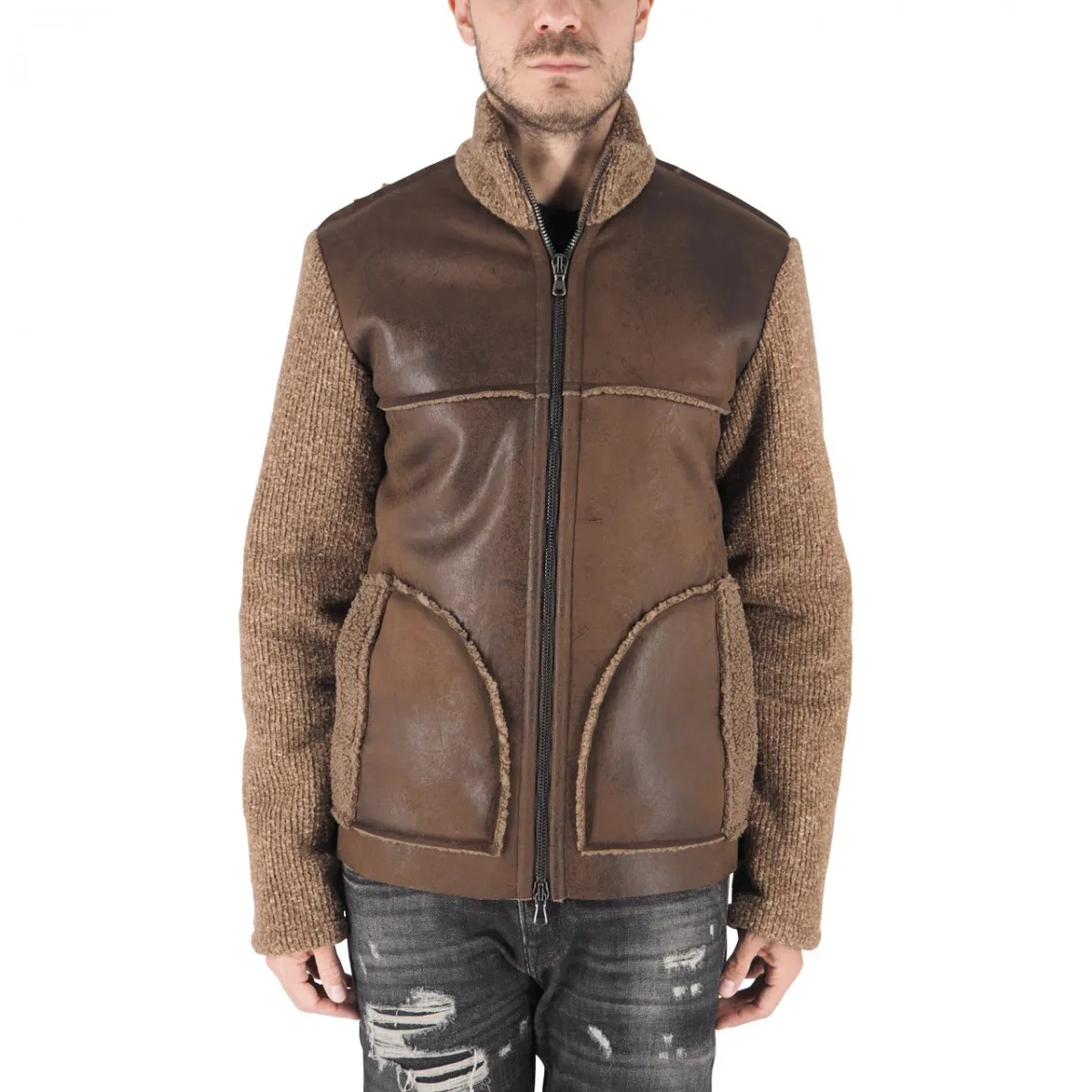 Eco Montone Con Maniche In Lana