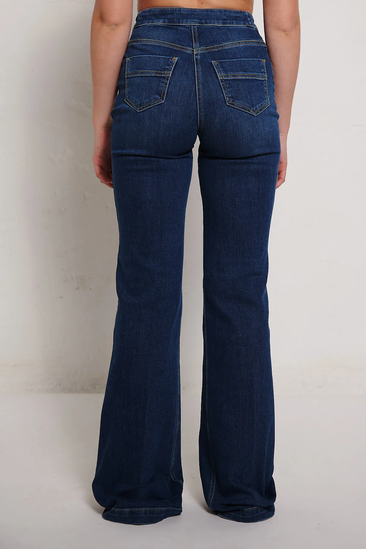 Elisabetta Franchi  Jeans a palazzo con bottoniera
