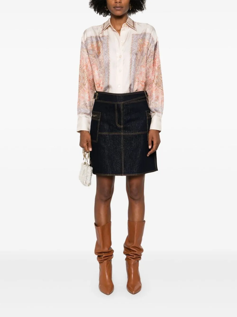  Etro  Gonna in denim blu scuro  