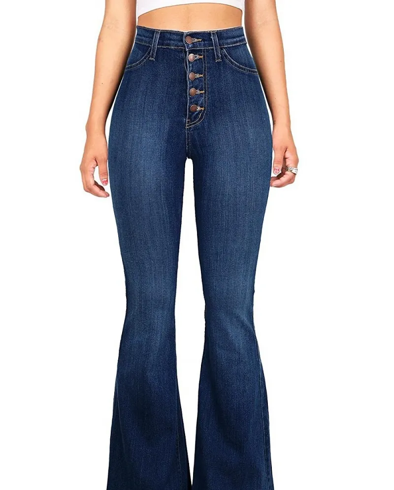 Factory Direct Sales 2024  And  Popular Women's Jeans Women's Slim High-waisted Butt-flared Pants Wholesale In Stock