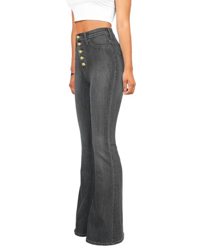 Factory Direct Sales 2024  And  Popular Women's Jeans Women's Slim High-waisted Butt-flared Pants Wholesale In Stock