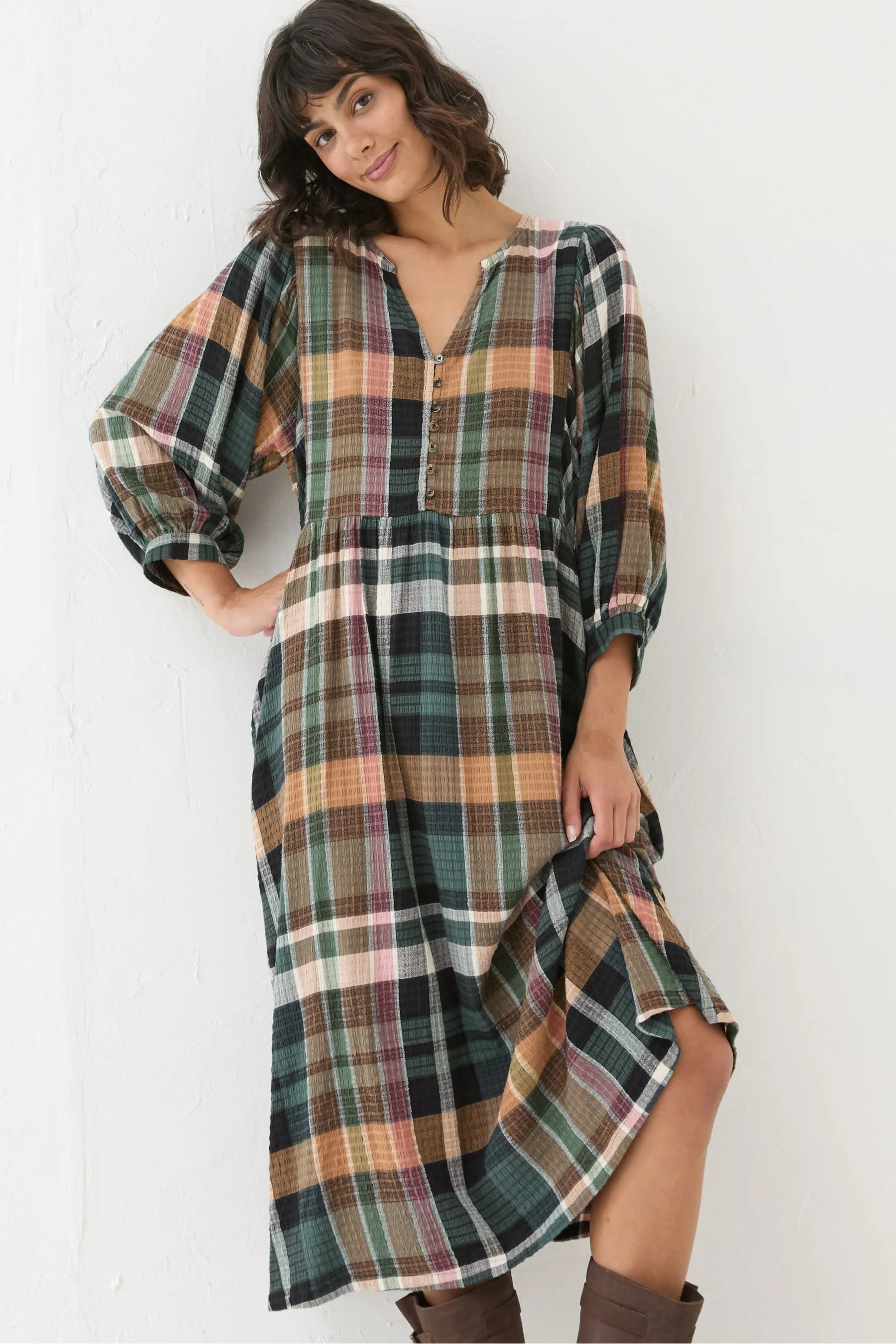 FatFace Check Vestito    