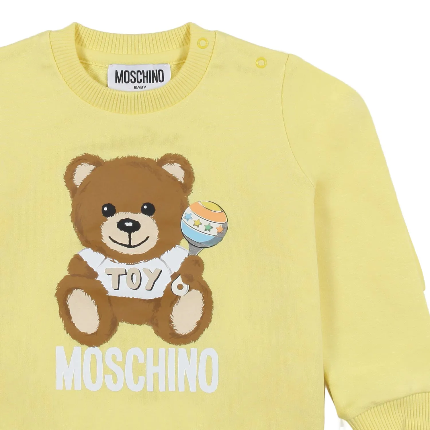Felpa Giallo Chiaro Con Teddy Bear Bimbo E Bimba