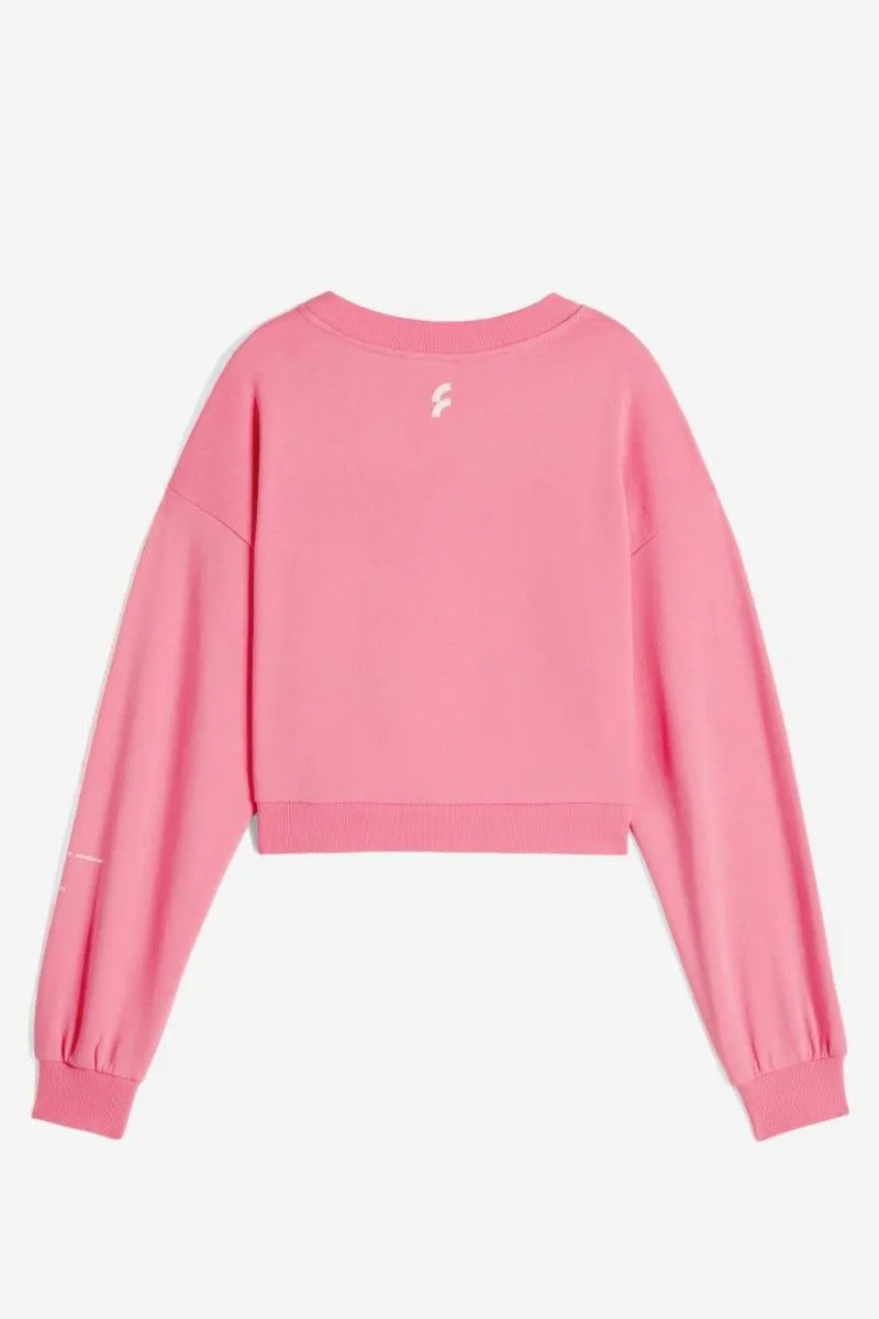 Felpa girocollo corta donna Rosa