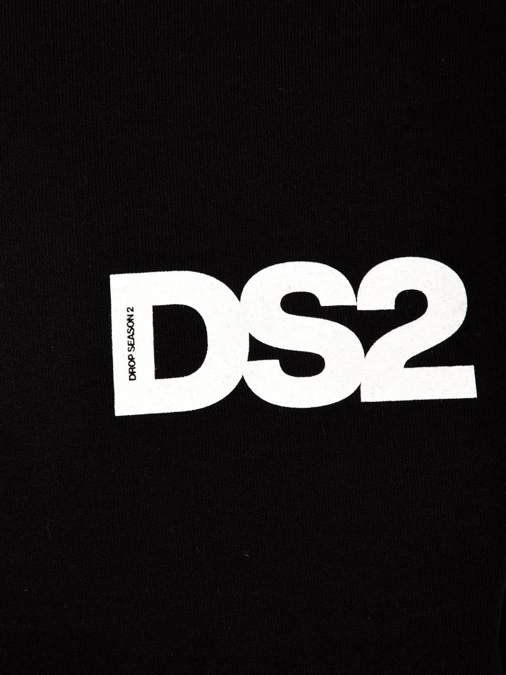 Felpa uomo nera girocollo con logo piccolo DS2