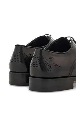 FERRAGAMO Calzature,Scarpe Derby in pelle di vitello nero 