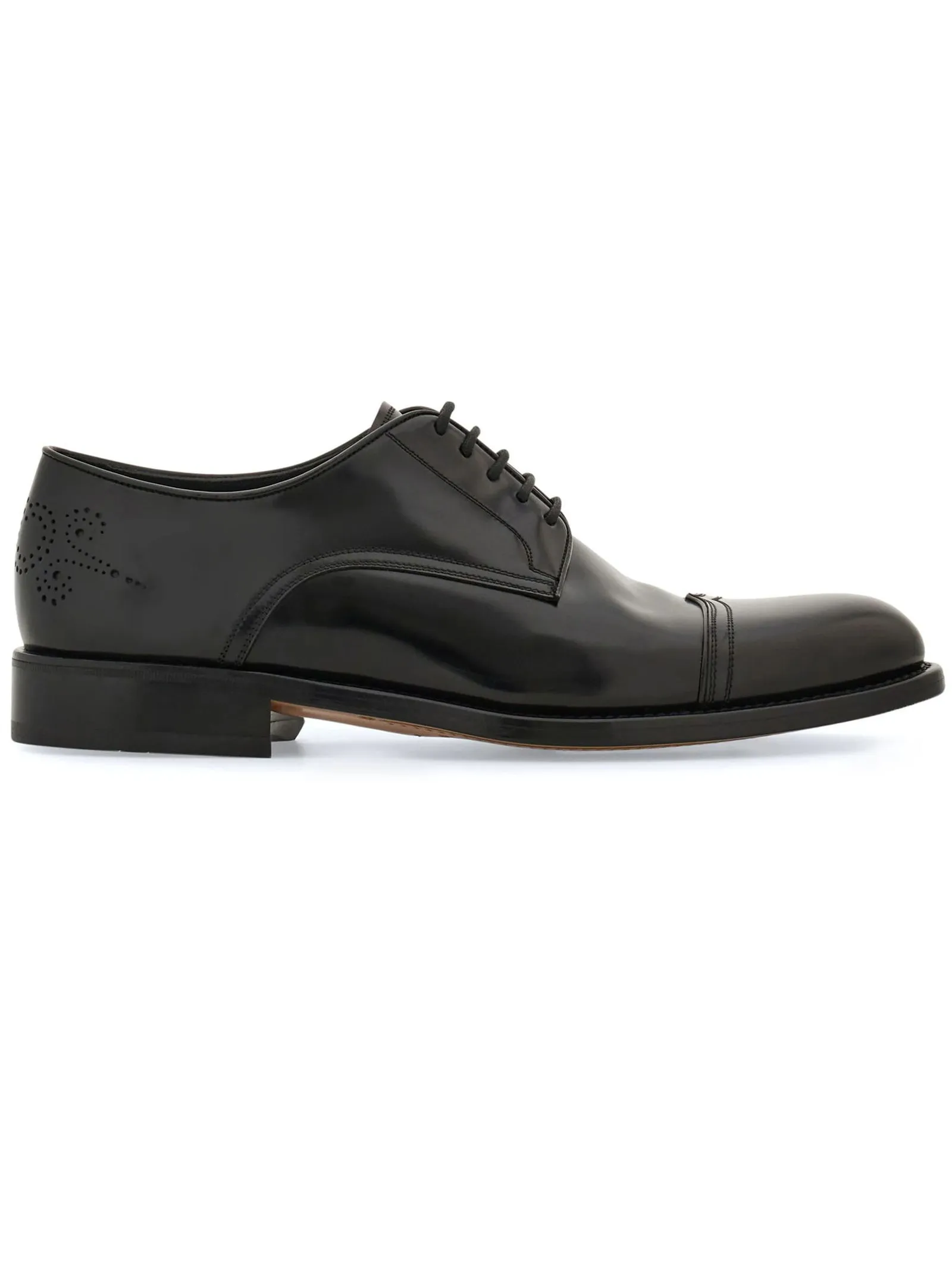 FERRAGAMO Calzature,Scarpe Derby in pelle di vitello nero 