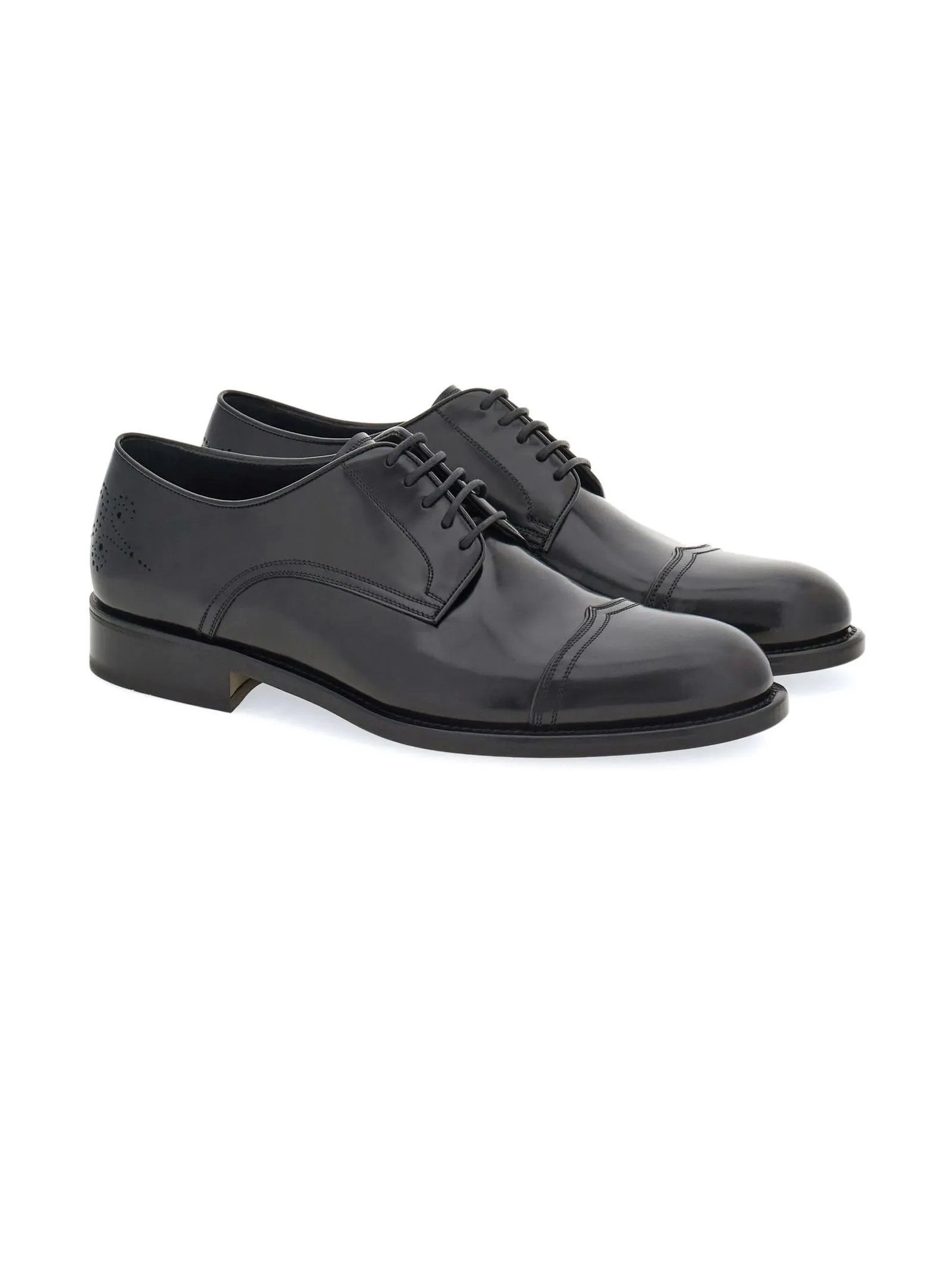 FERRAGAMO Calzature,Scarpe Derby in pelle di vitello nero 