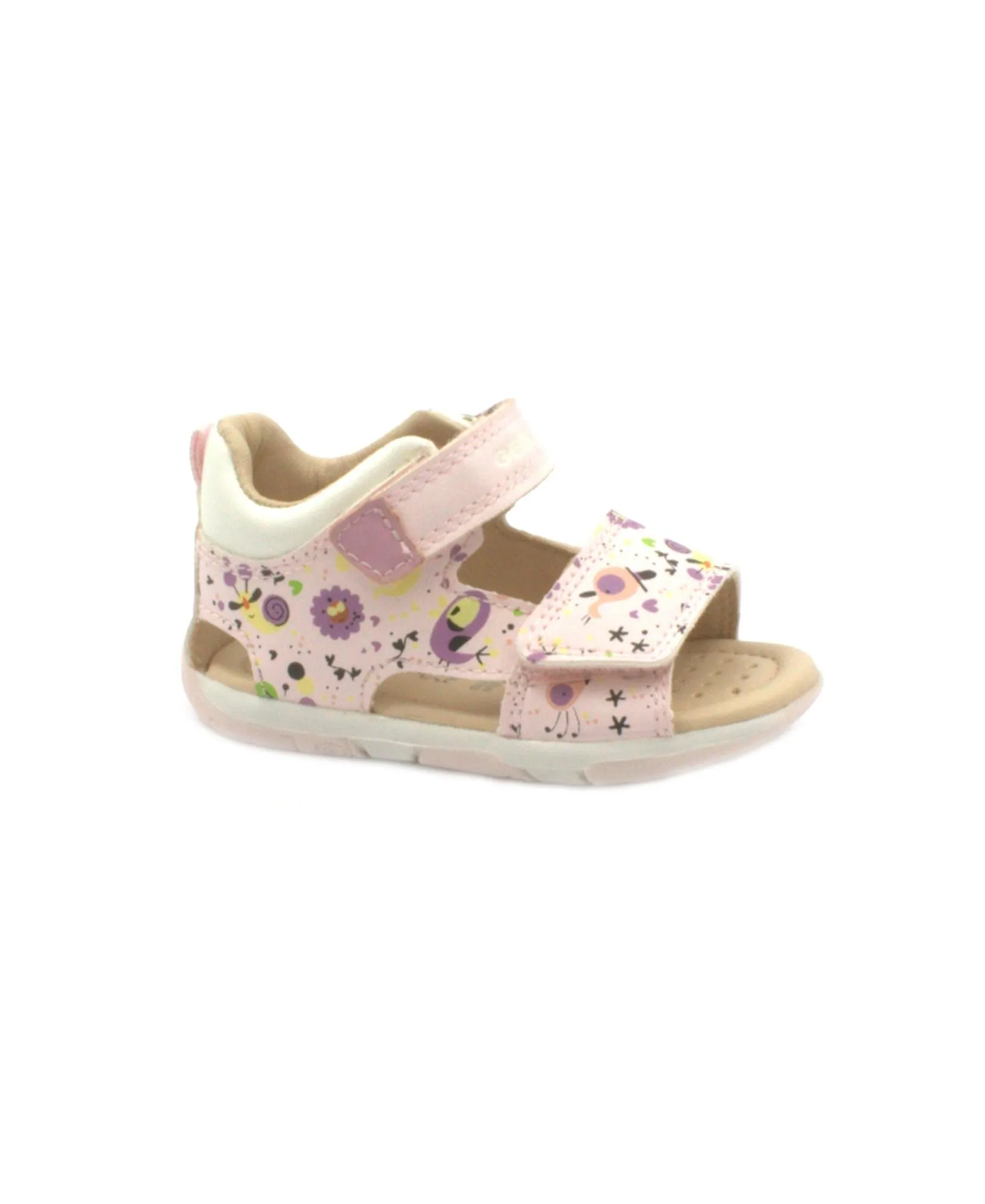 GEOX B150YD pink white rosa scarpe bambina sandali strappi tallone chiuso traspiranti