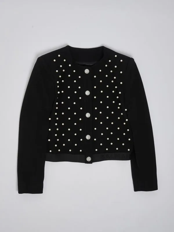 Giacca bambina Balmain in viscosa Nero